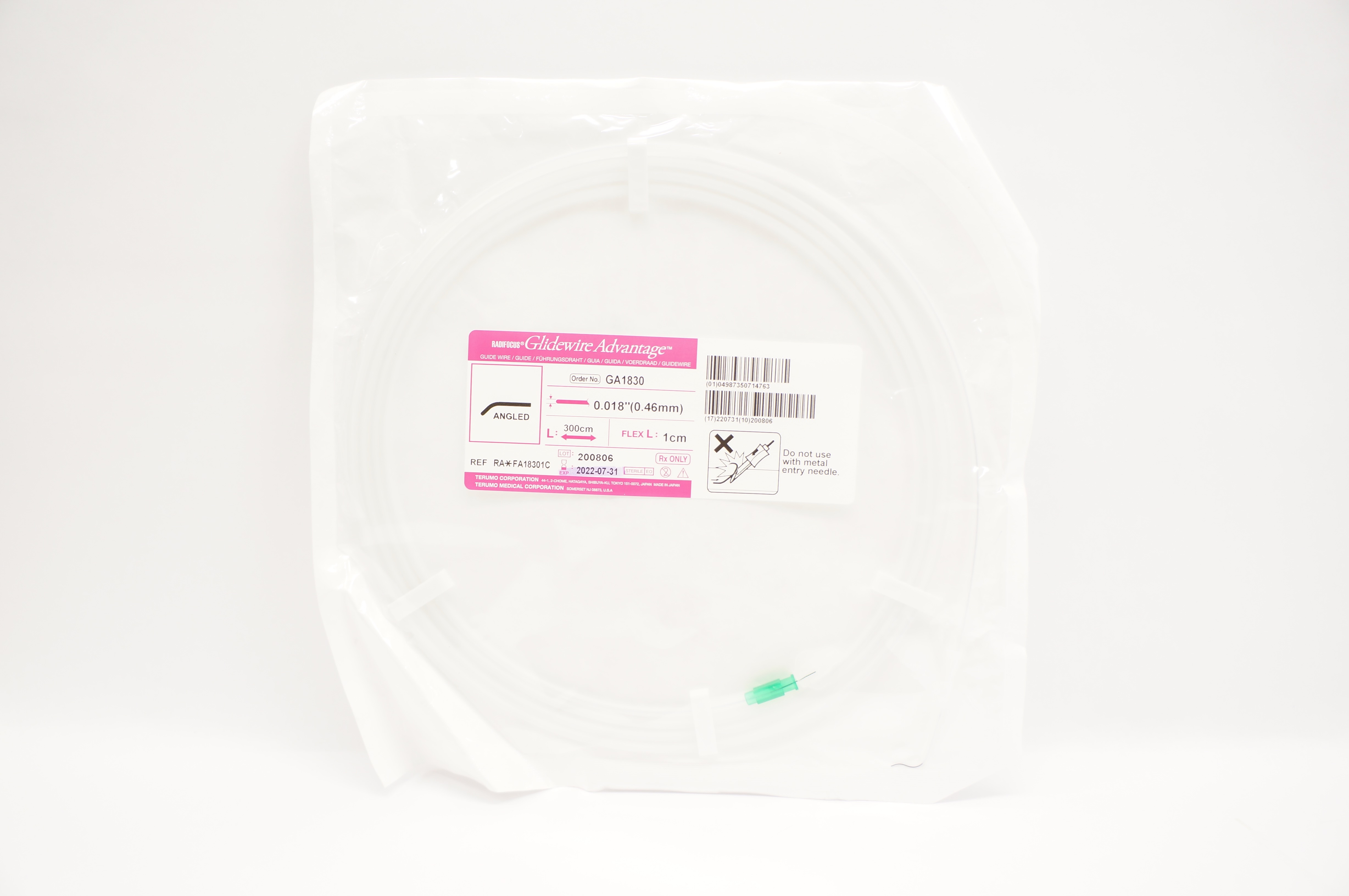 Terumo FA18301C Radifocus Glidewire Advantage GuideWire 0.018inch x 300cm (x)