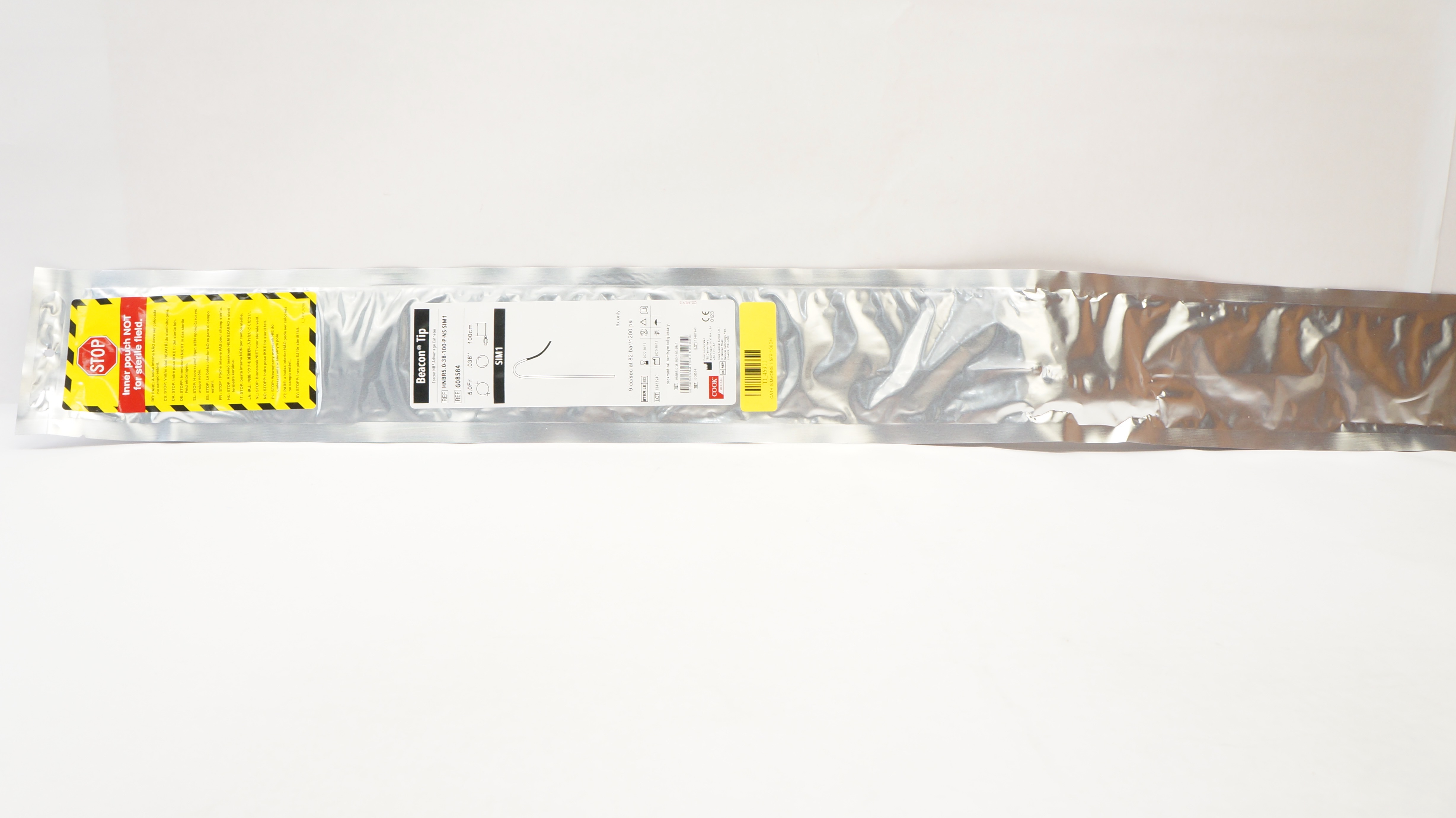 Cook G08584 Beacon Tip SIM1 Torcon NB Advantage Cath 5.0Fr x .038in x 100cm (x)