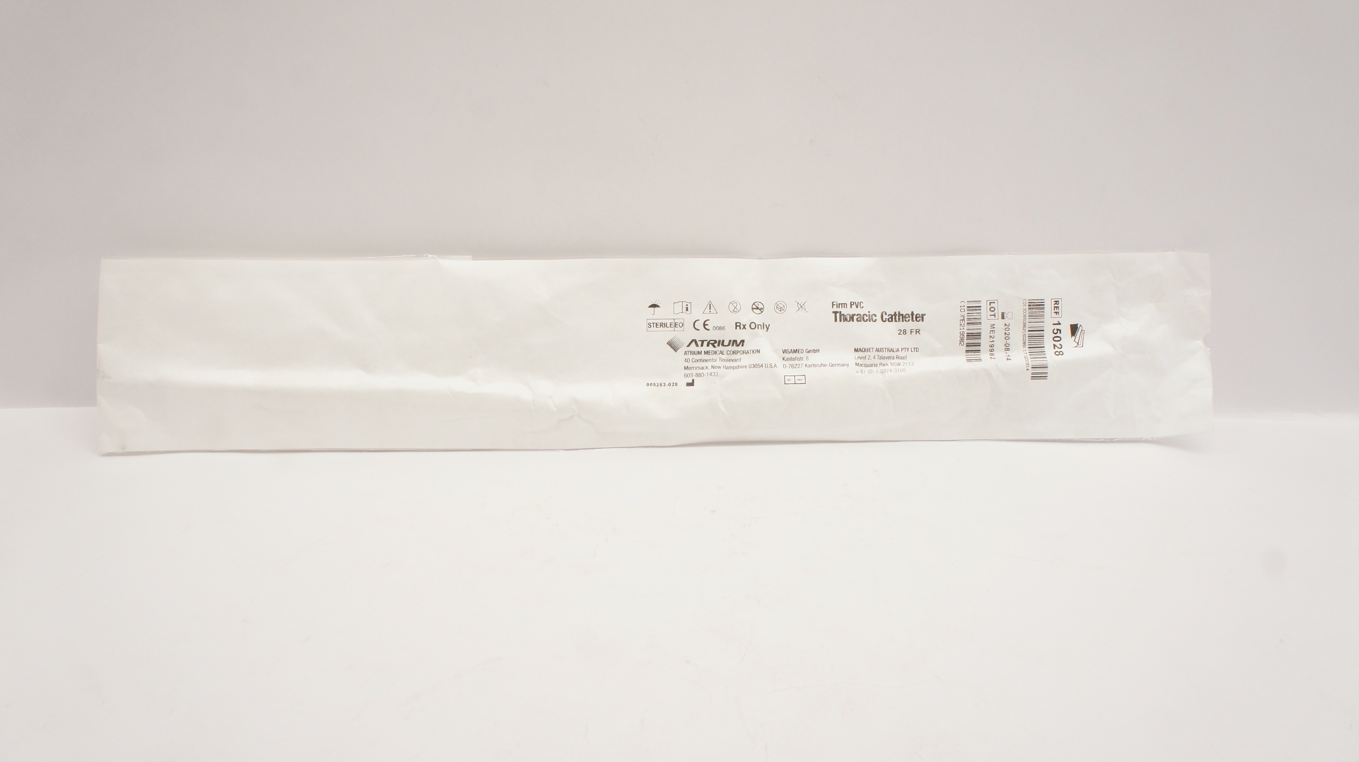 Atrium 15028 Firm PVC Thoracic Cath. 28Fr (x)