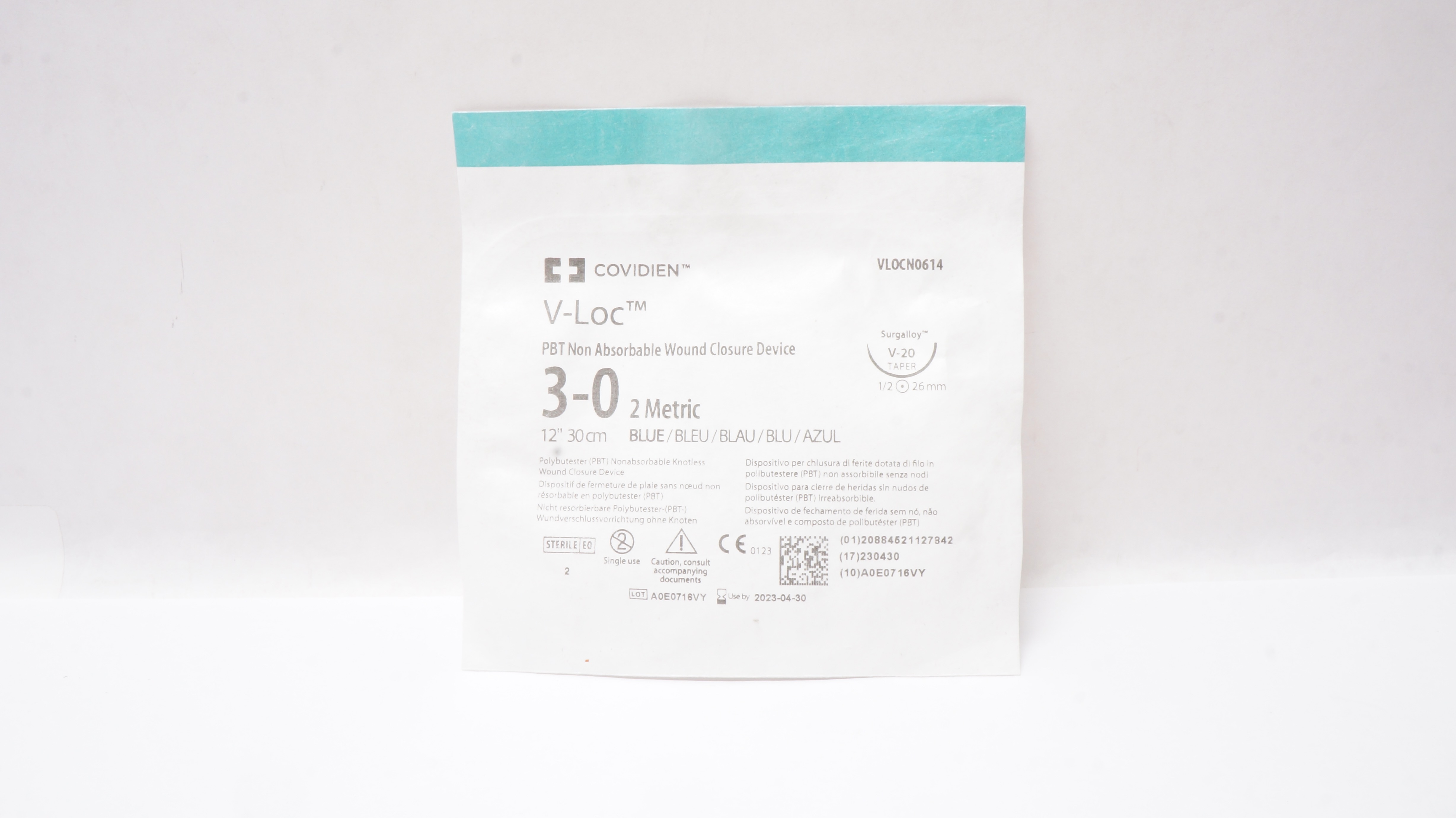 Covidien VLOCN0614 3-0 V-Loc Wound Closure Device V-20 Taper 1/2 26mm 12inch (x)