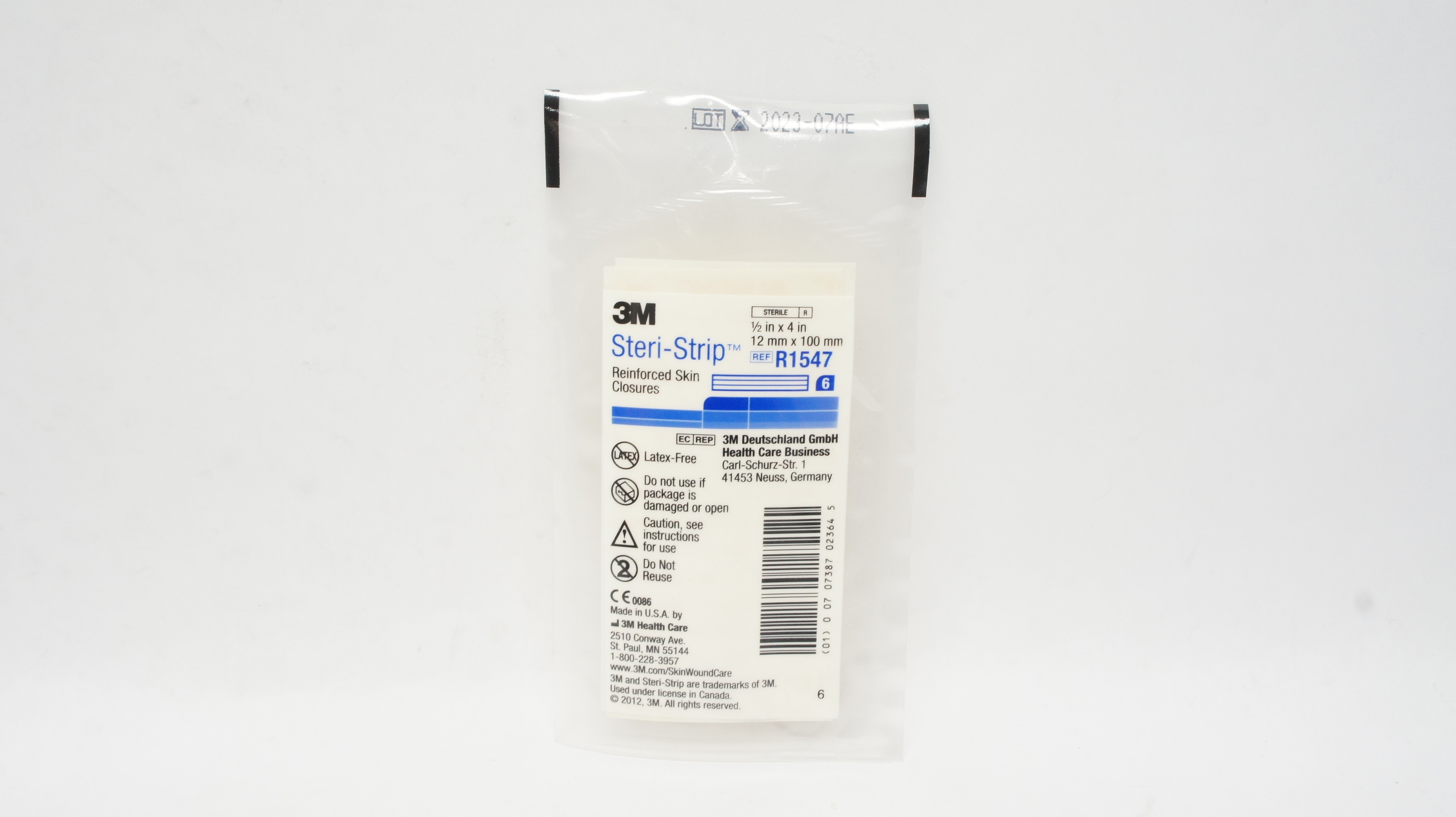 3M R1547 Steri-Strip Reinforced Skin Closures 1/2 inch x 4 inch (x) - Pack of 6