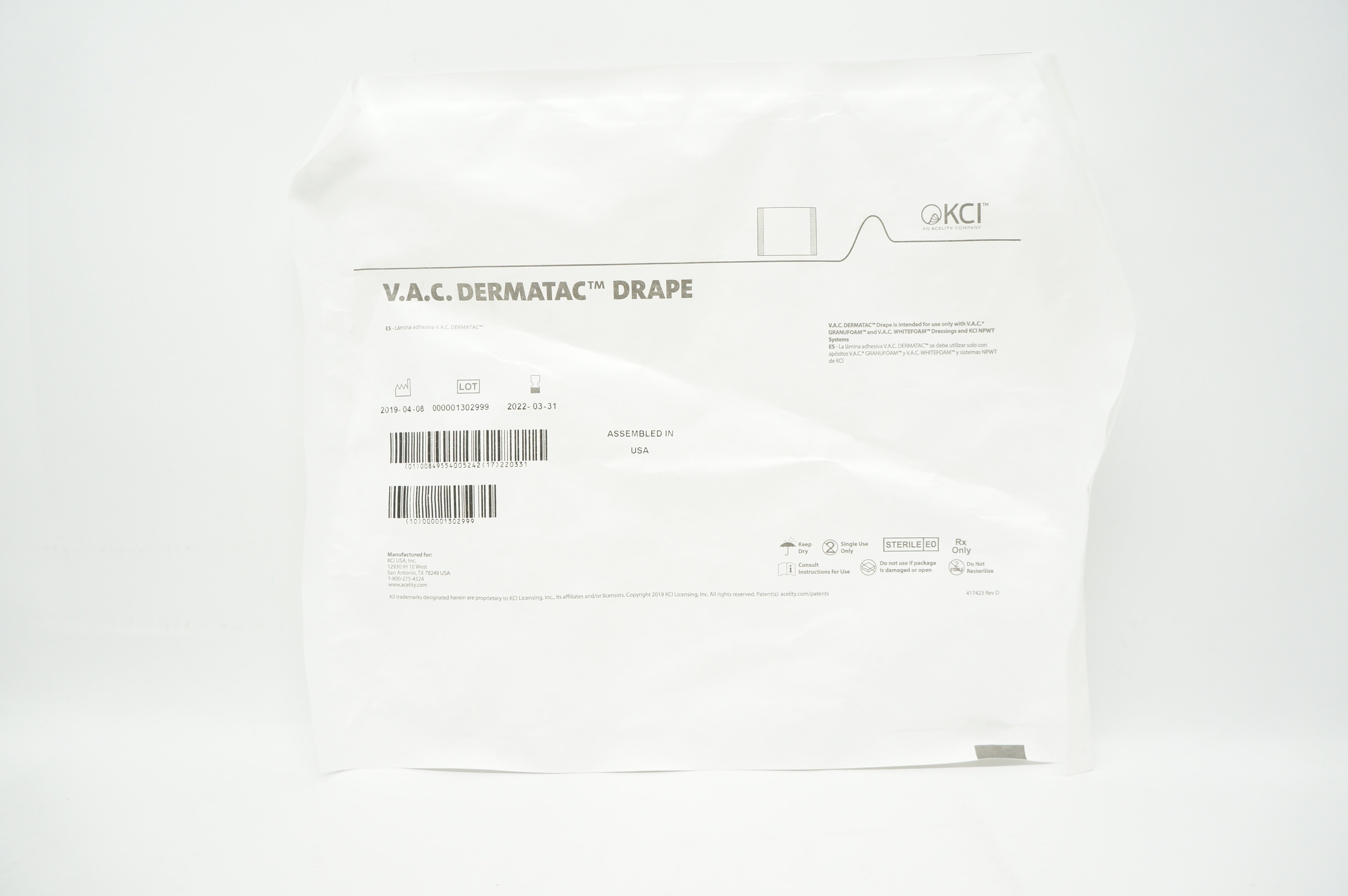 KCI Acelity V.A.C. Dermatac Drape