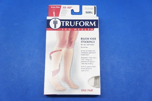 Truform 8845WH-L Large size Compression Stocking Soft Top Closed Toe 30-40 mmHg