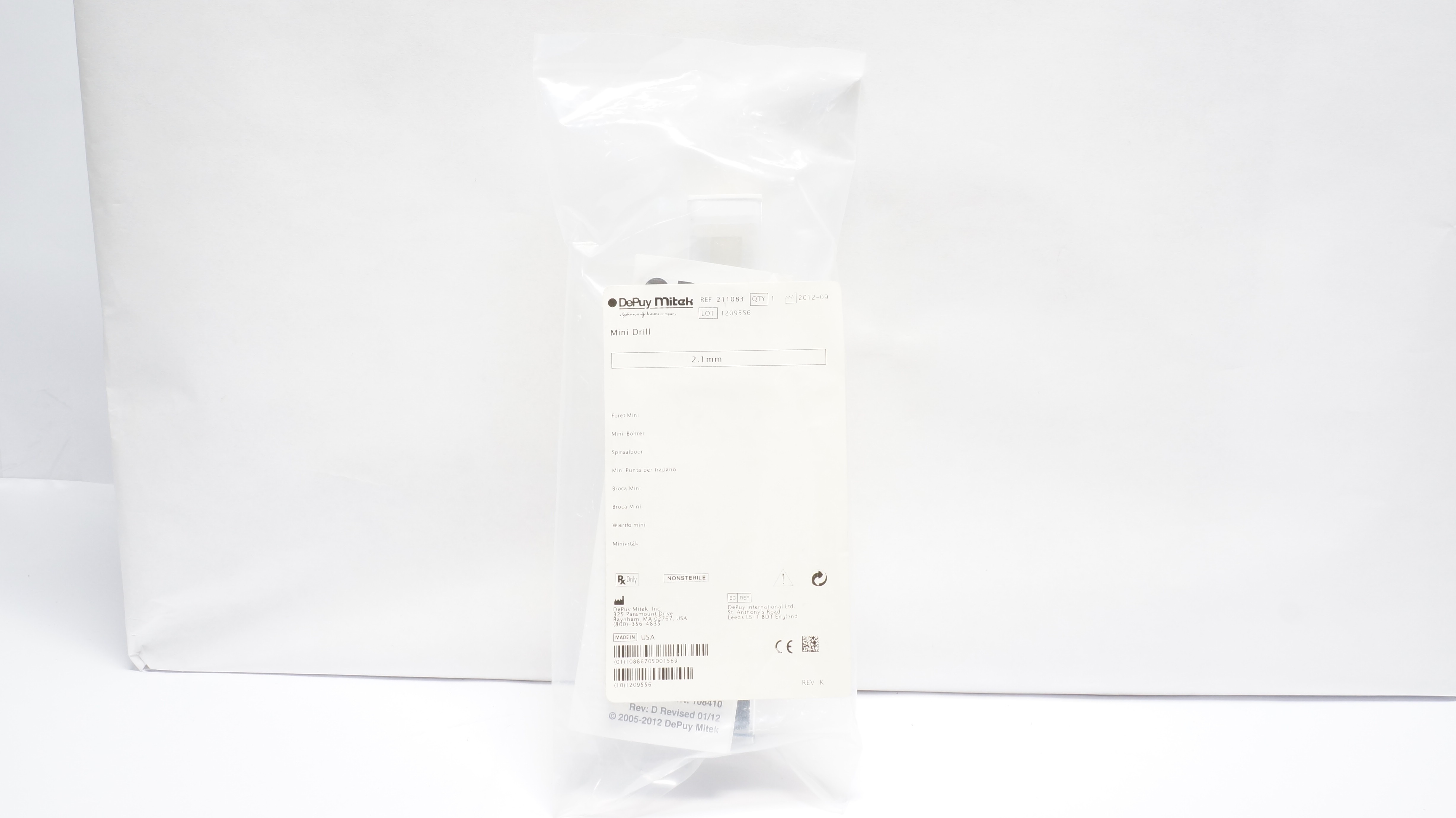 DePuy Mitek 211083 Mini Drill 2.1mm