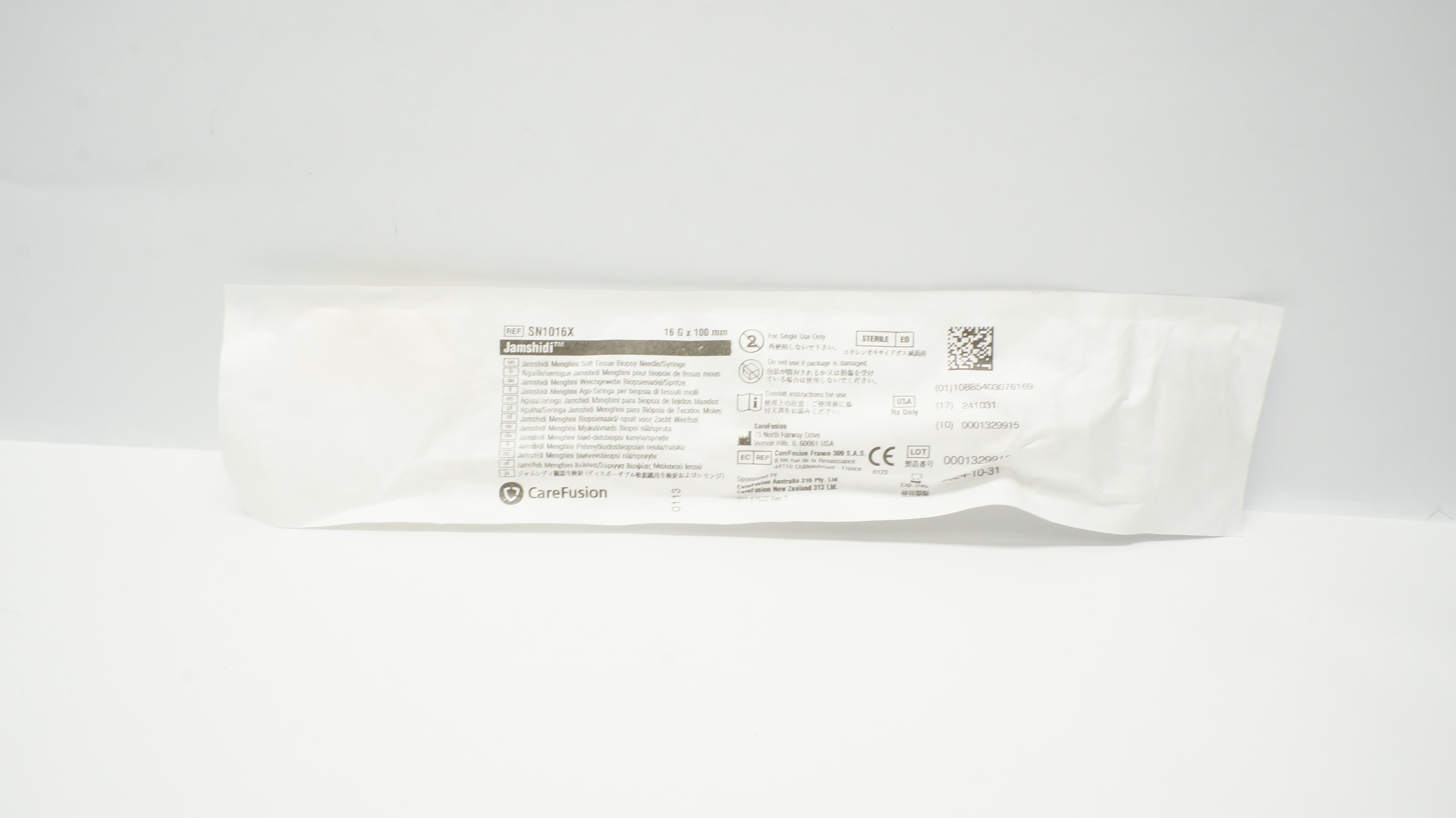 CareFusion SN1016X Jamshidi Menghini Soft Tissue Biopsy Ndle/Syringe 16G (x)