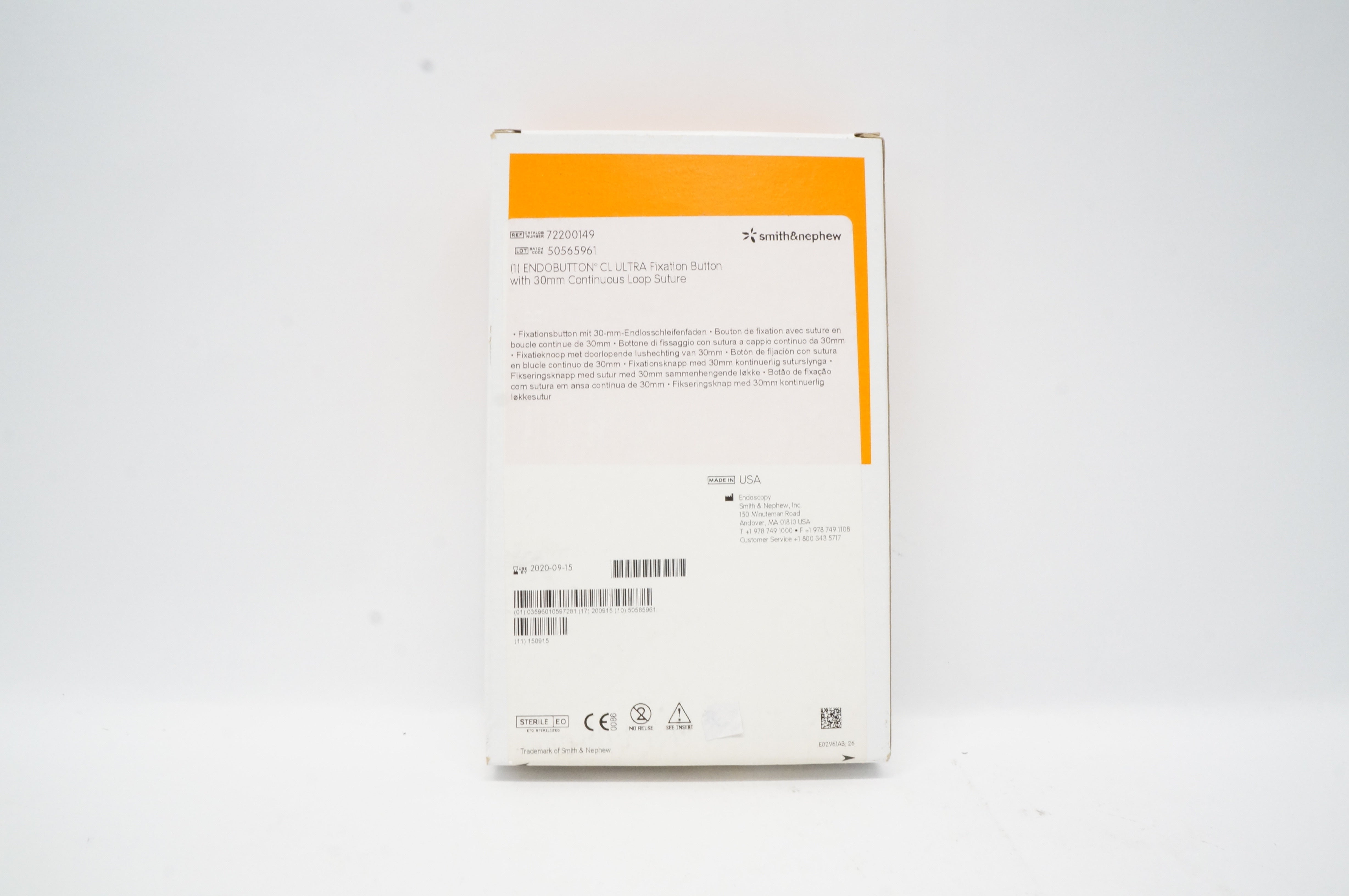 Smith&Nephew 72200149 Endobutton CL Ultra Fixation Button 30mm (x)