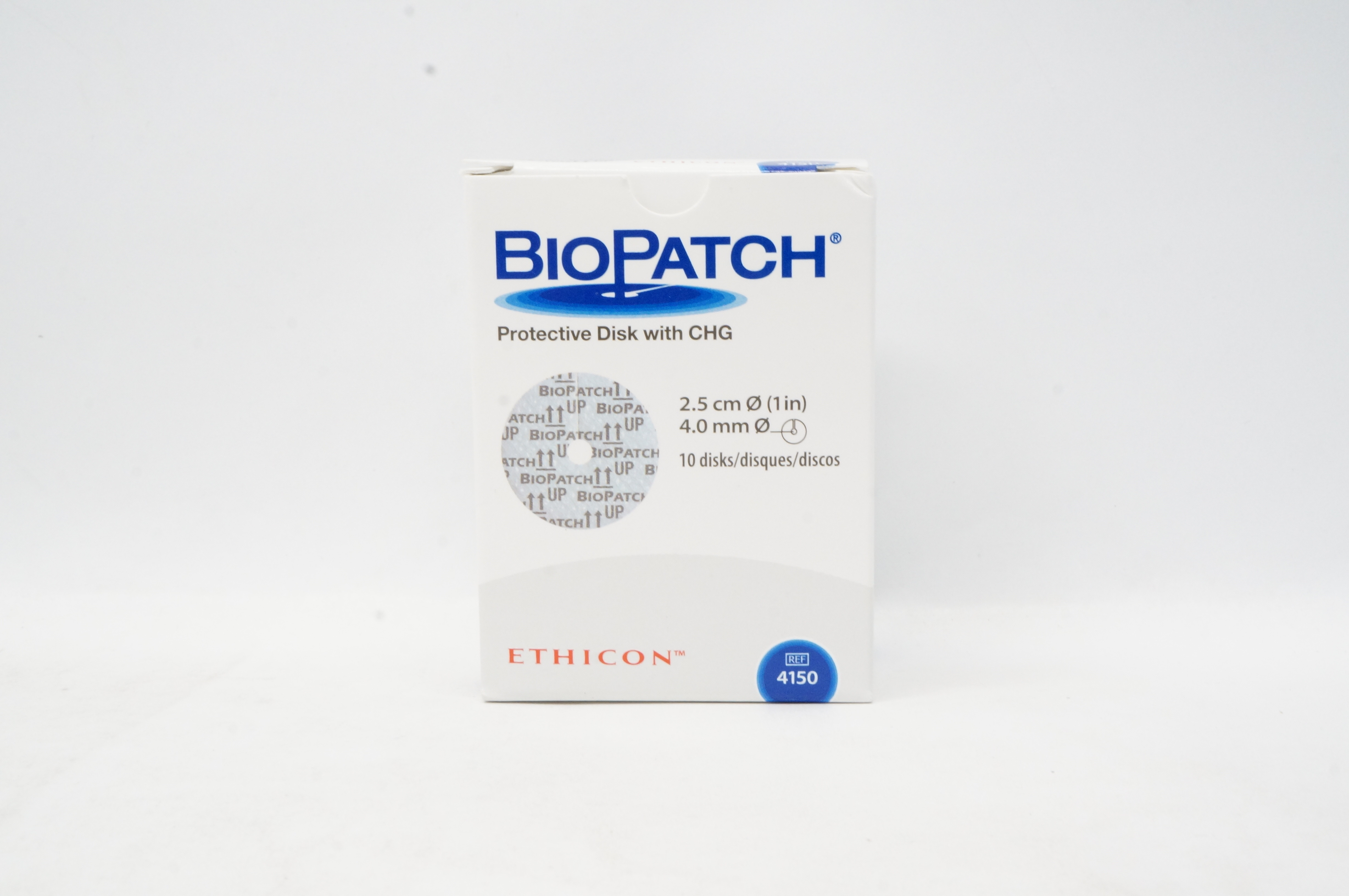 Ethicon 4150 BioPatch Protective Disk with CHG 2.5 cm, 4.0 mm (x) - Box of 10