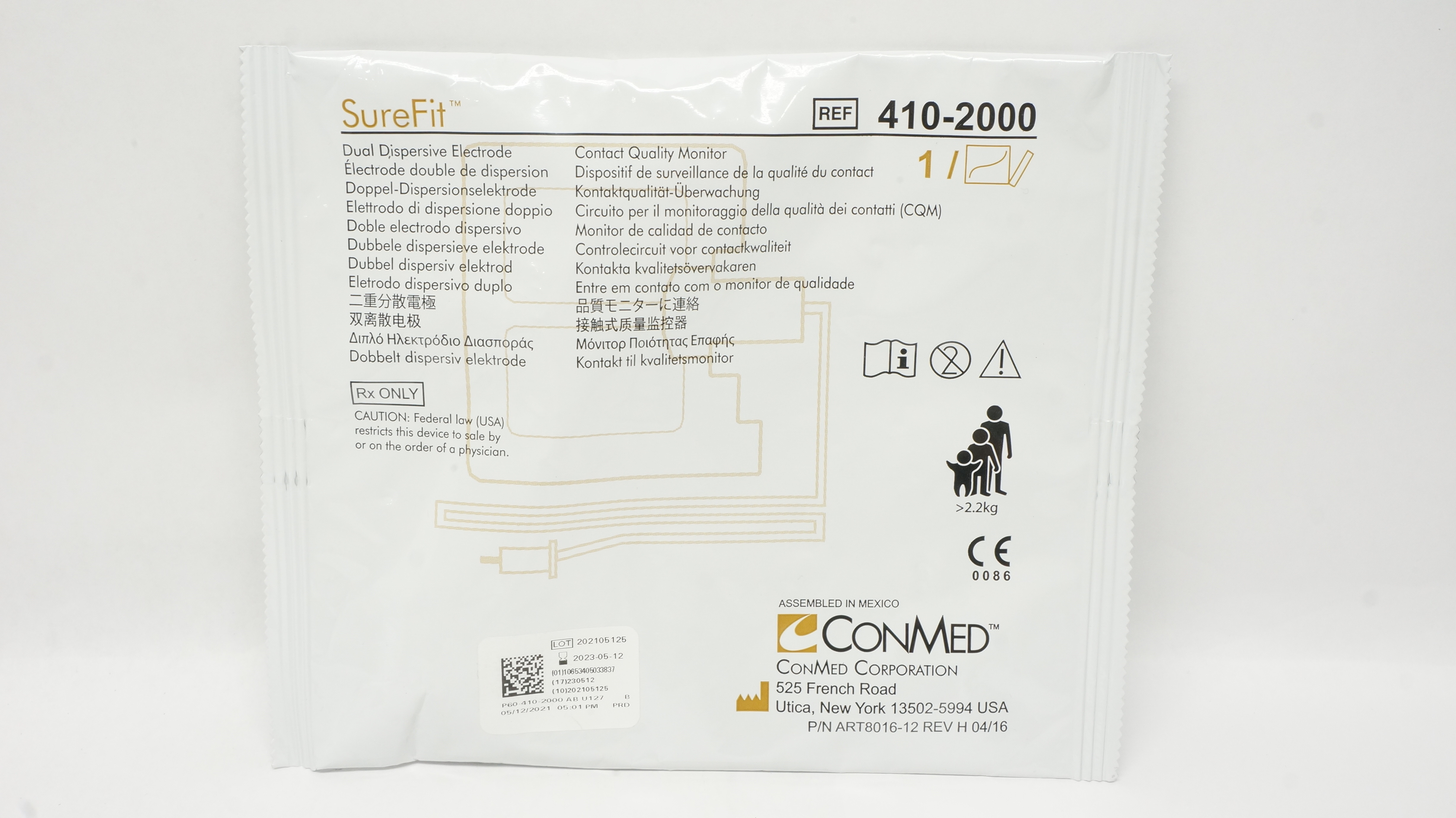 ConMed 410-2000 SureFit Dual Dispersive Electrode