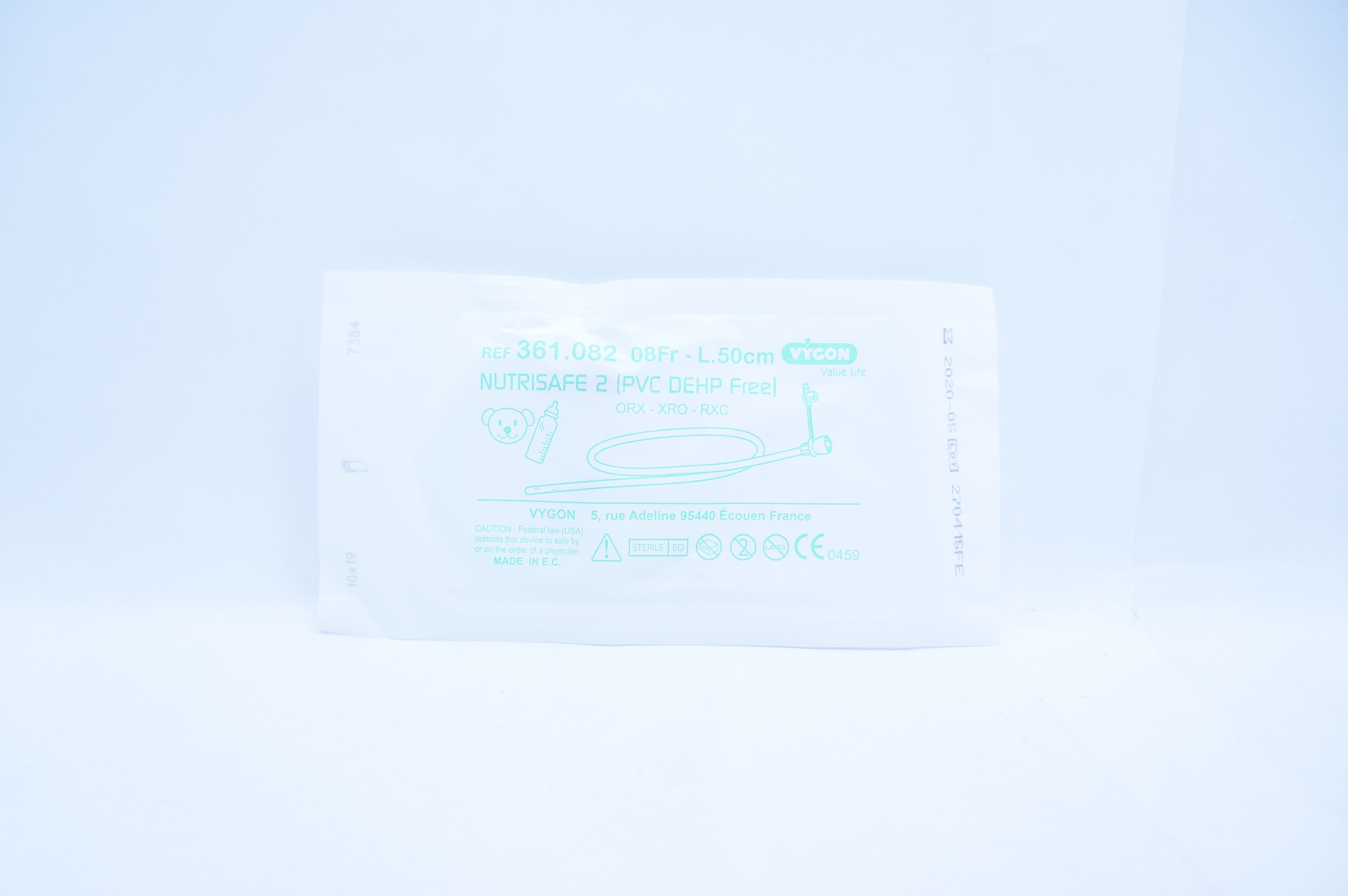 Vygon 361.082 Nutrisafe 2 (PVC DEHP Free) 08Fr x 50cm ORX-XRO-RXC (x)