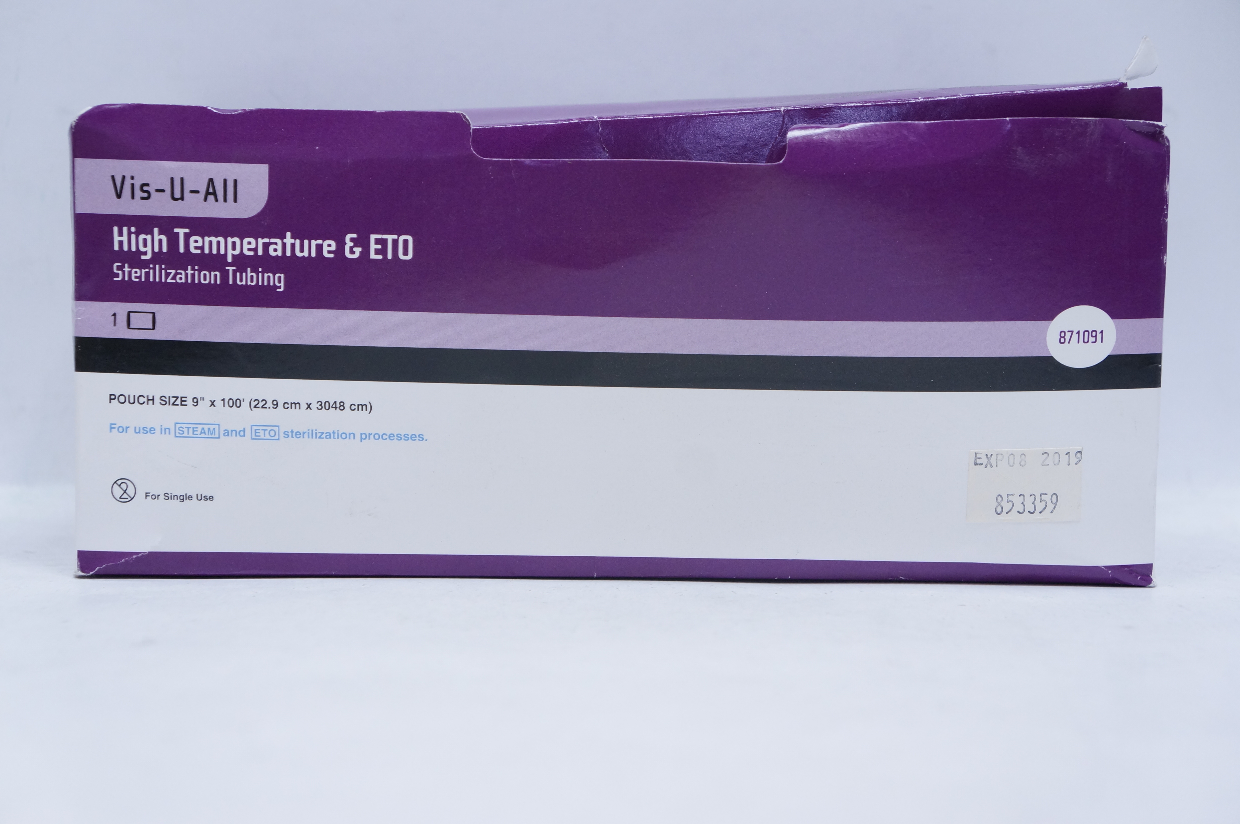 Steris 871091 High Temperature & ETO Sterilization Tubing 9inch x 100F (x)