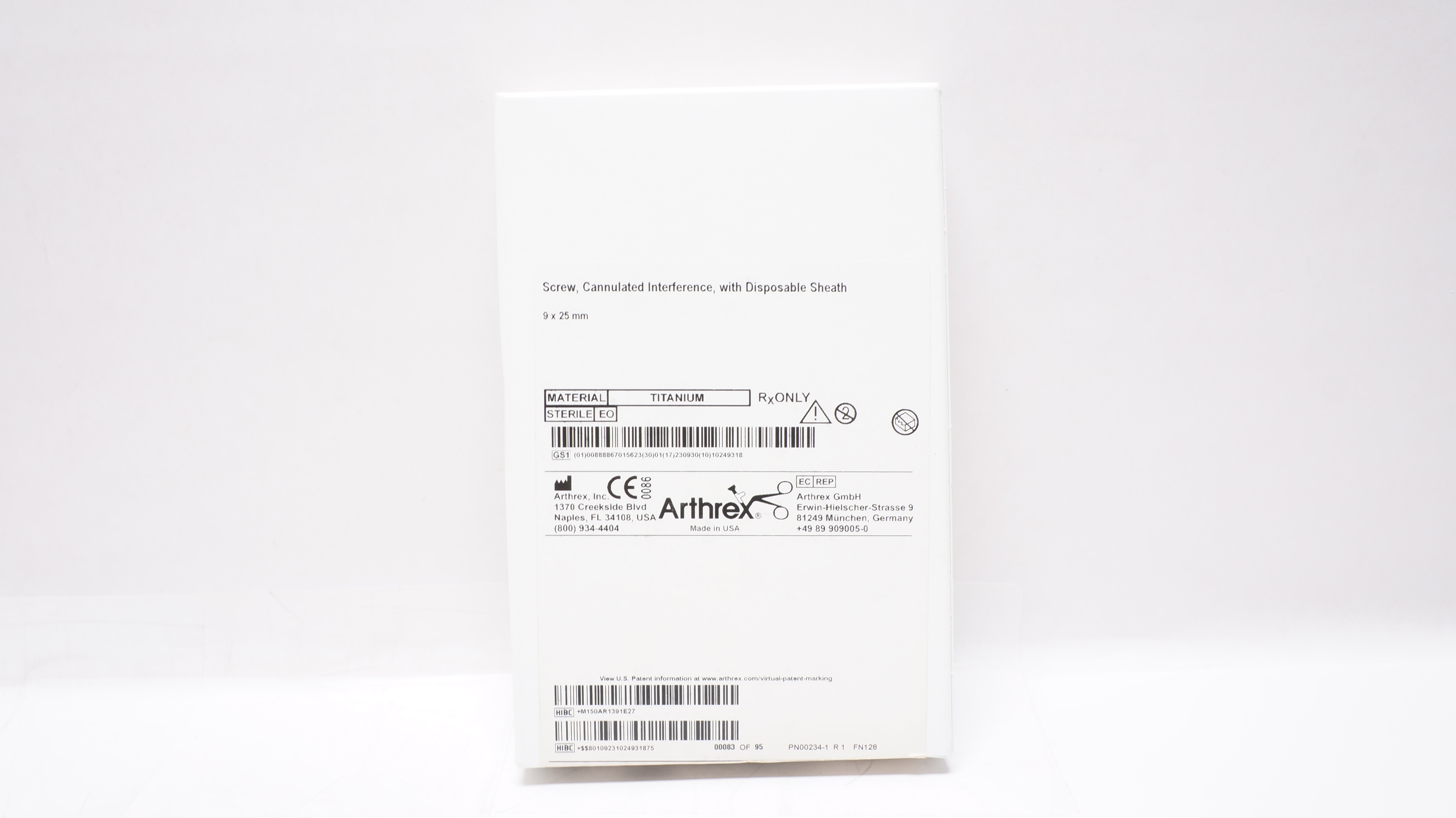 Arthrex AR-1391E Sheathed Cannulated Interference Screw 9 x 25mm (x)