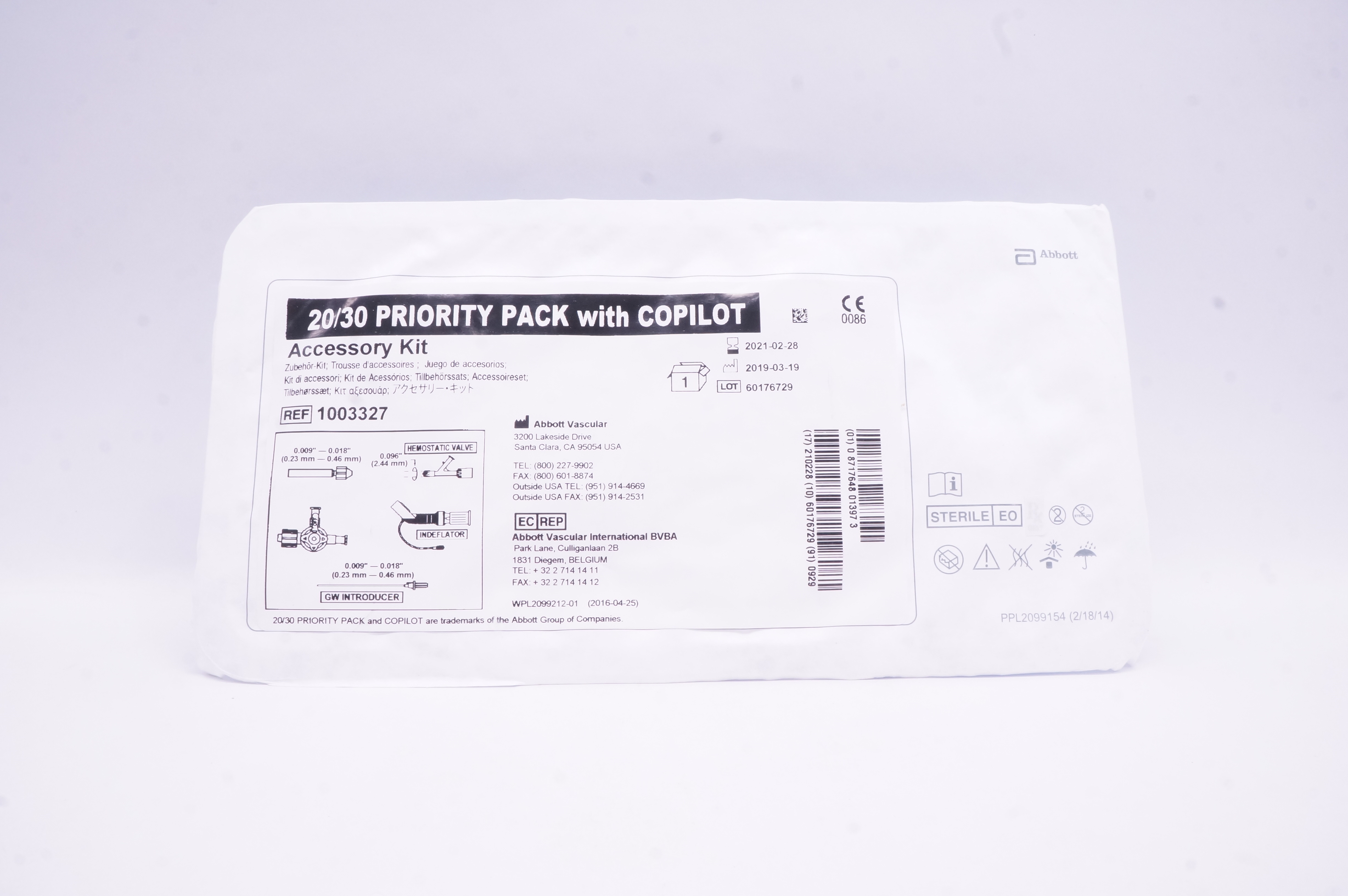 Abbott 1003327 Accessory Kit 0.009in.0.018in. x 0.096in. 20/30 Priority Pack (x)