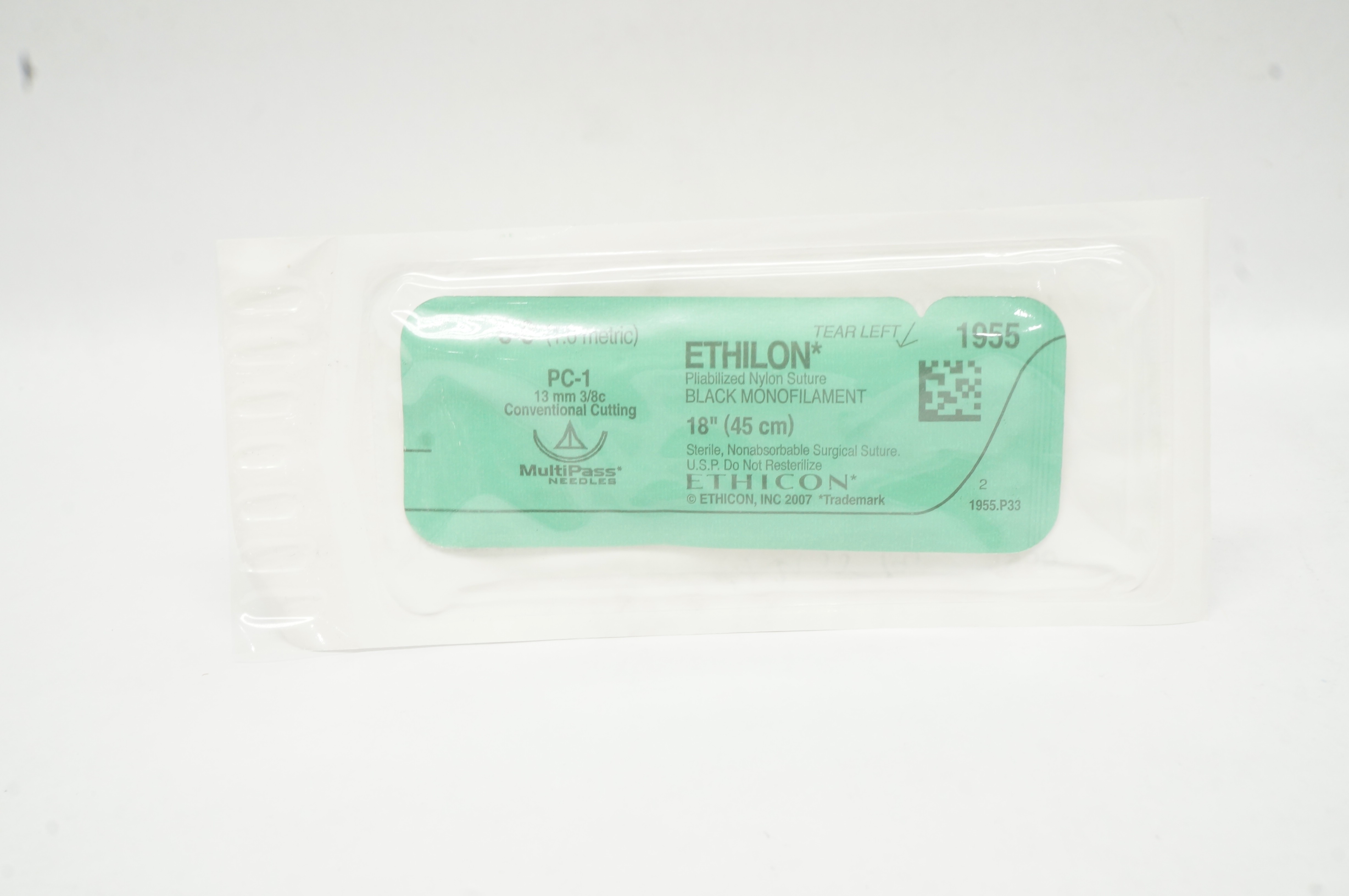 Ethicon 1965 5-0 Piabilized Stre. Monofilament 18in. Conventional Cutting 16mm