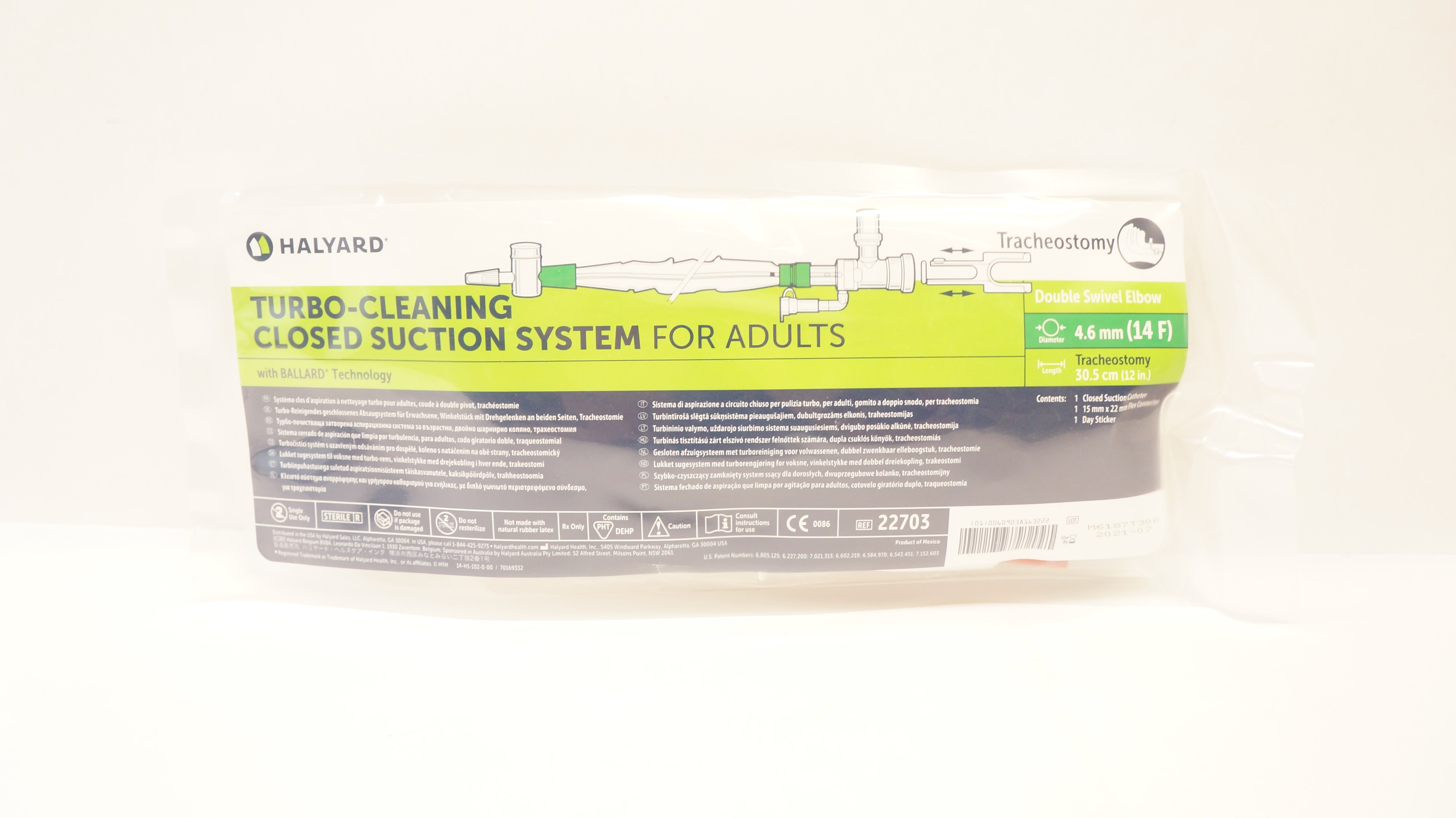 Halyard 22703 Turbo-Cleaning Closed Suction System For Adults 14F x 12inch (x)