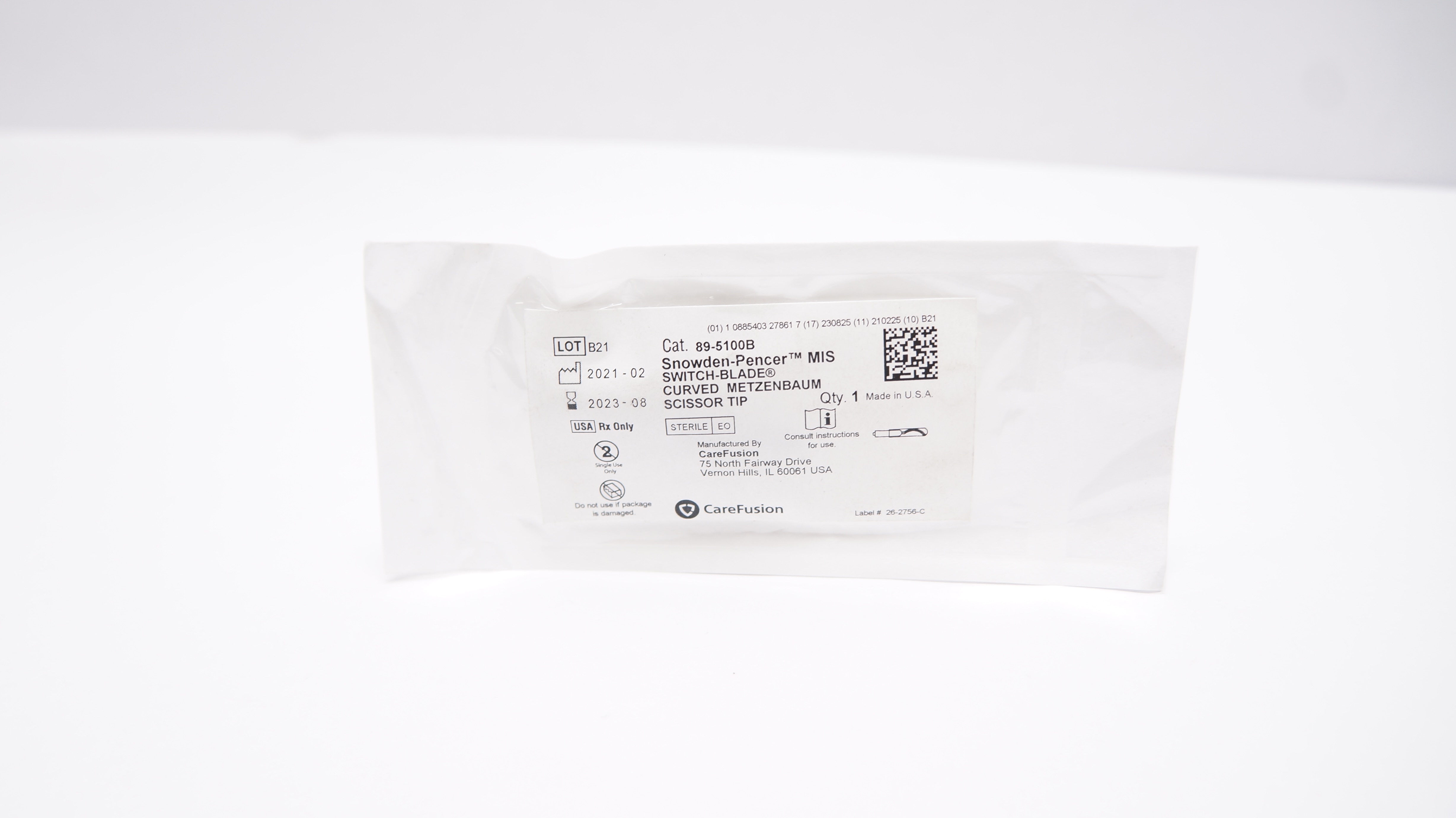 CareFusion 89-5100B Snowden-Pencer Switch-Blade Curv Metzenbaum Scissor Tip (x)