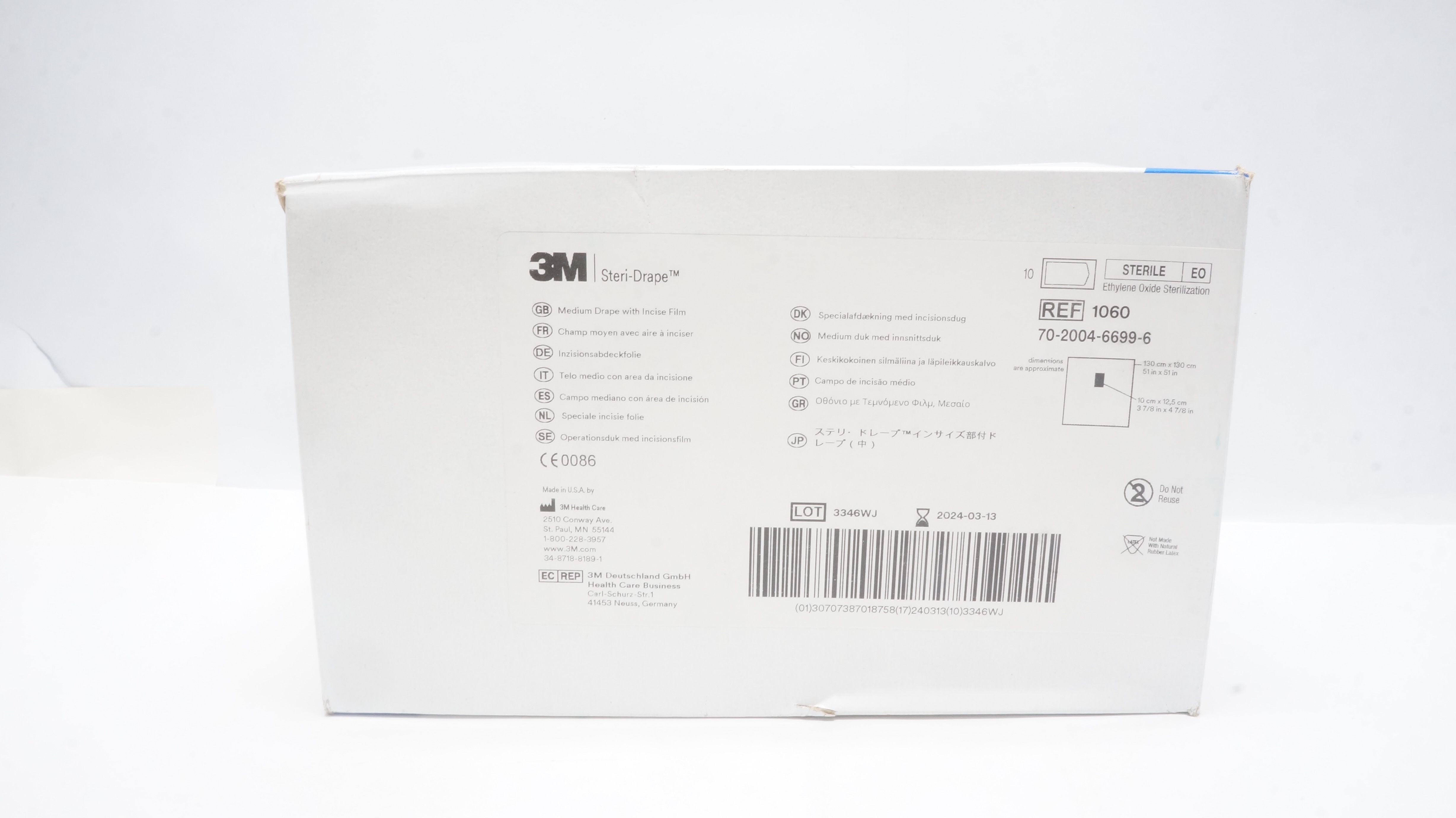 3M 1060 Steri-Drape Medium Drape w/Incise Film  (x) - Box of 7