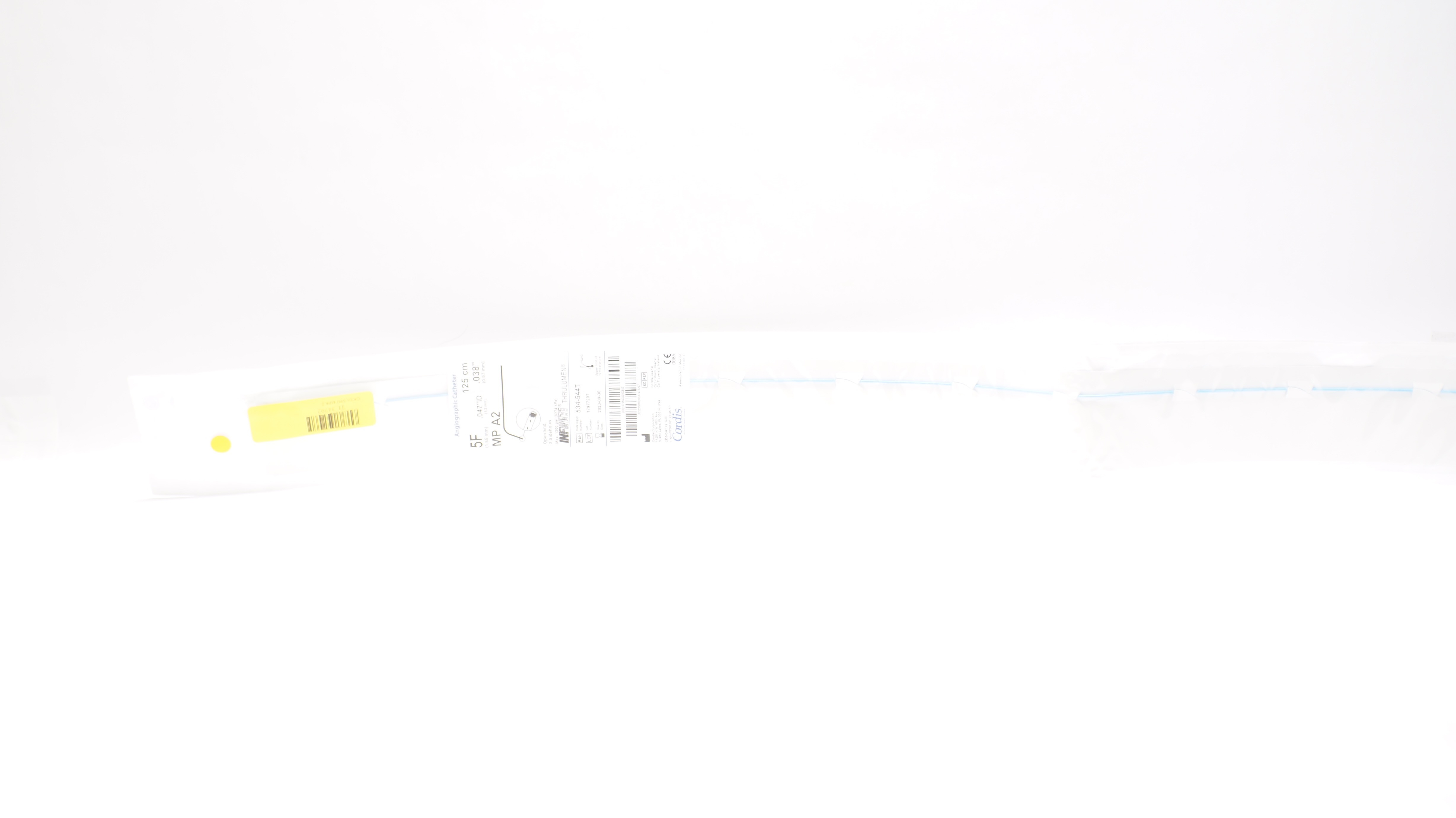 Cordis 534-544T Infiniti Thrulumen MP A2 Angiographic Cath.5F x.047in x 125cm(x)