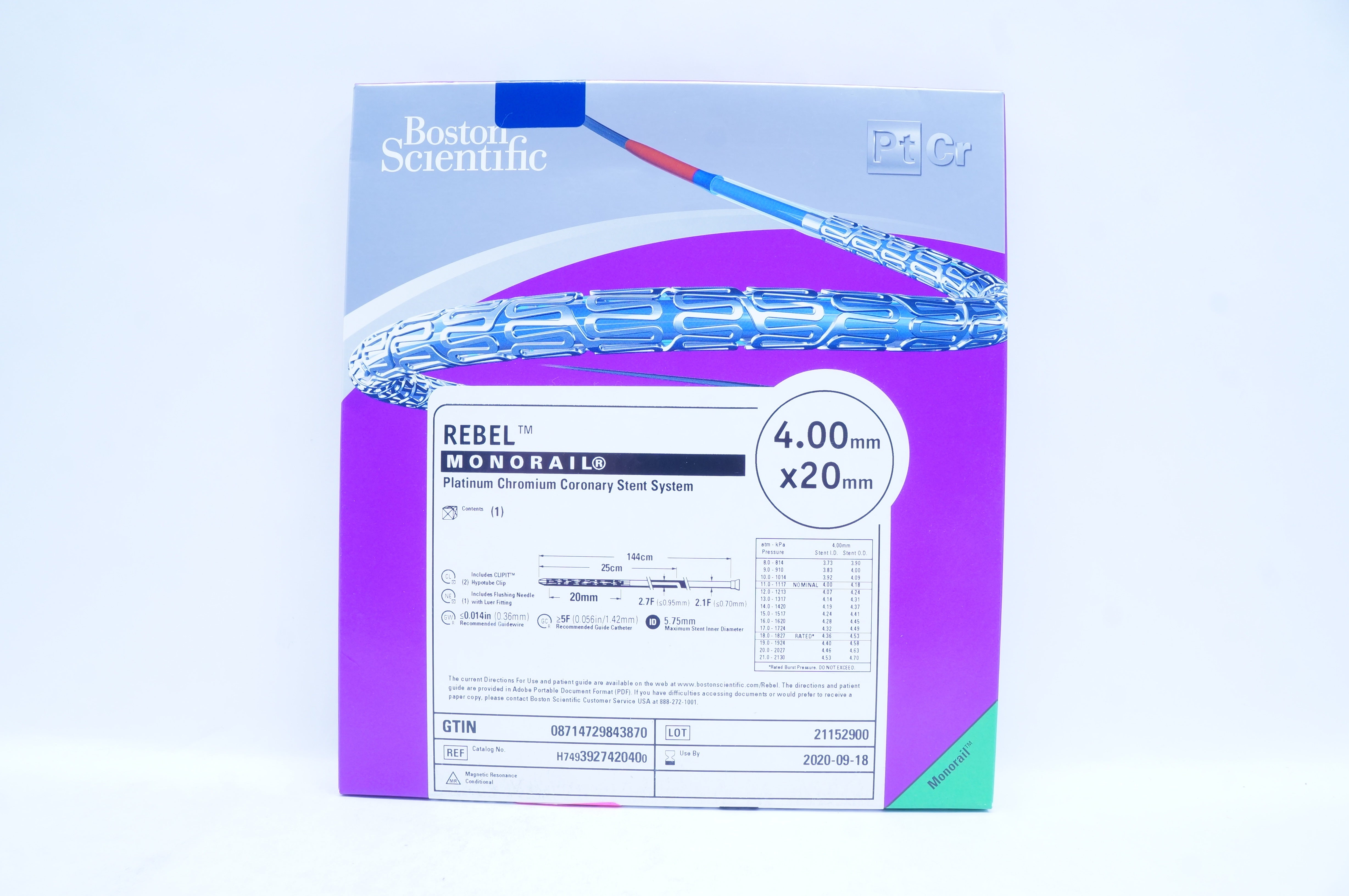 Boston Scientific 392742040 Platinum Chromium Coronary Stnt System 4.00x 20mm(x)