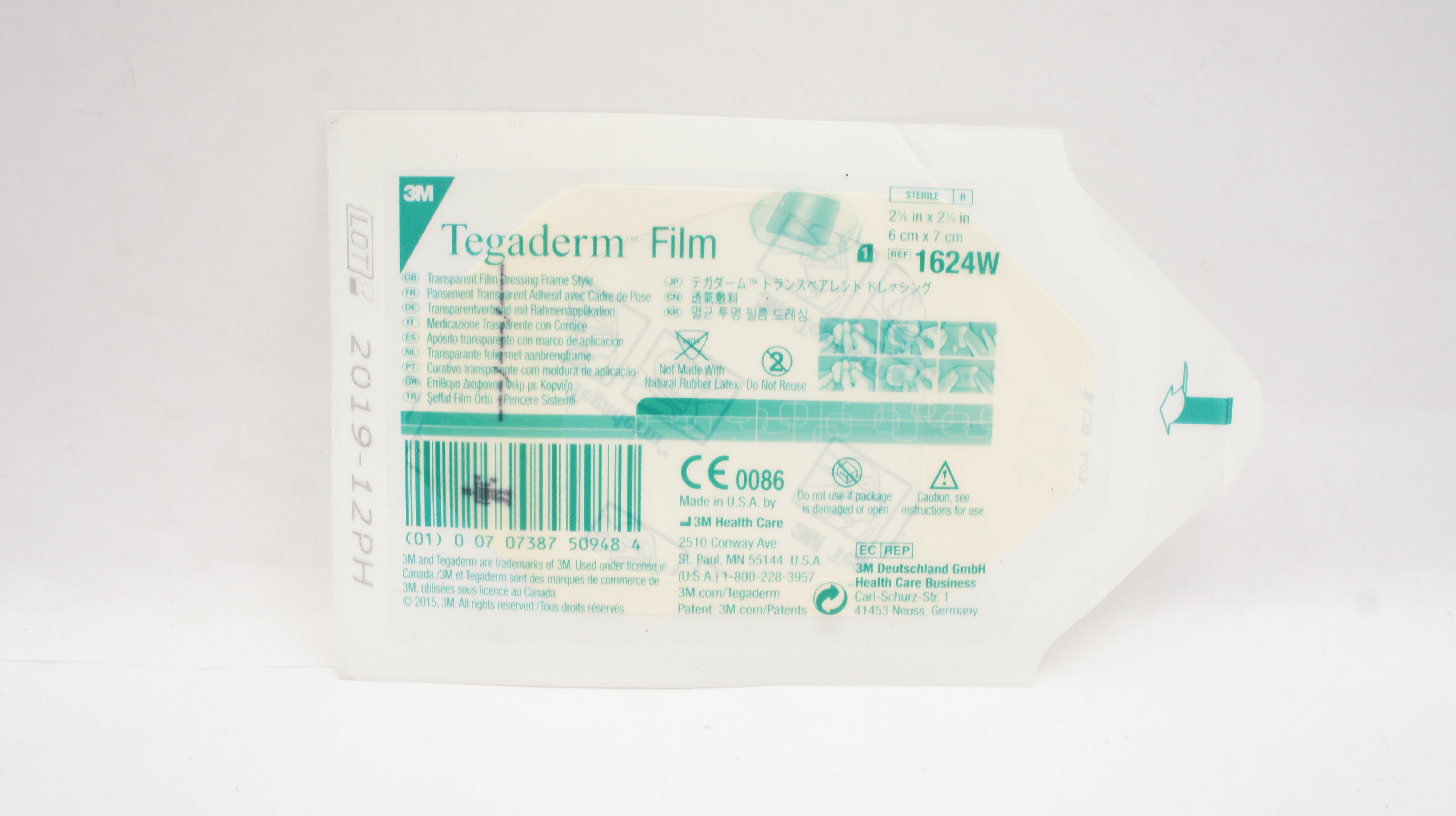 3M 1624W Tegaderm Transparent Film Dressing Frame 2-3/8x2-3/4inch (x)