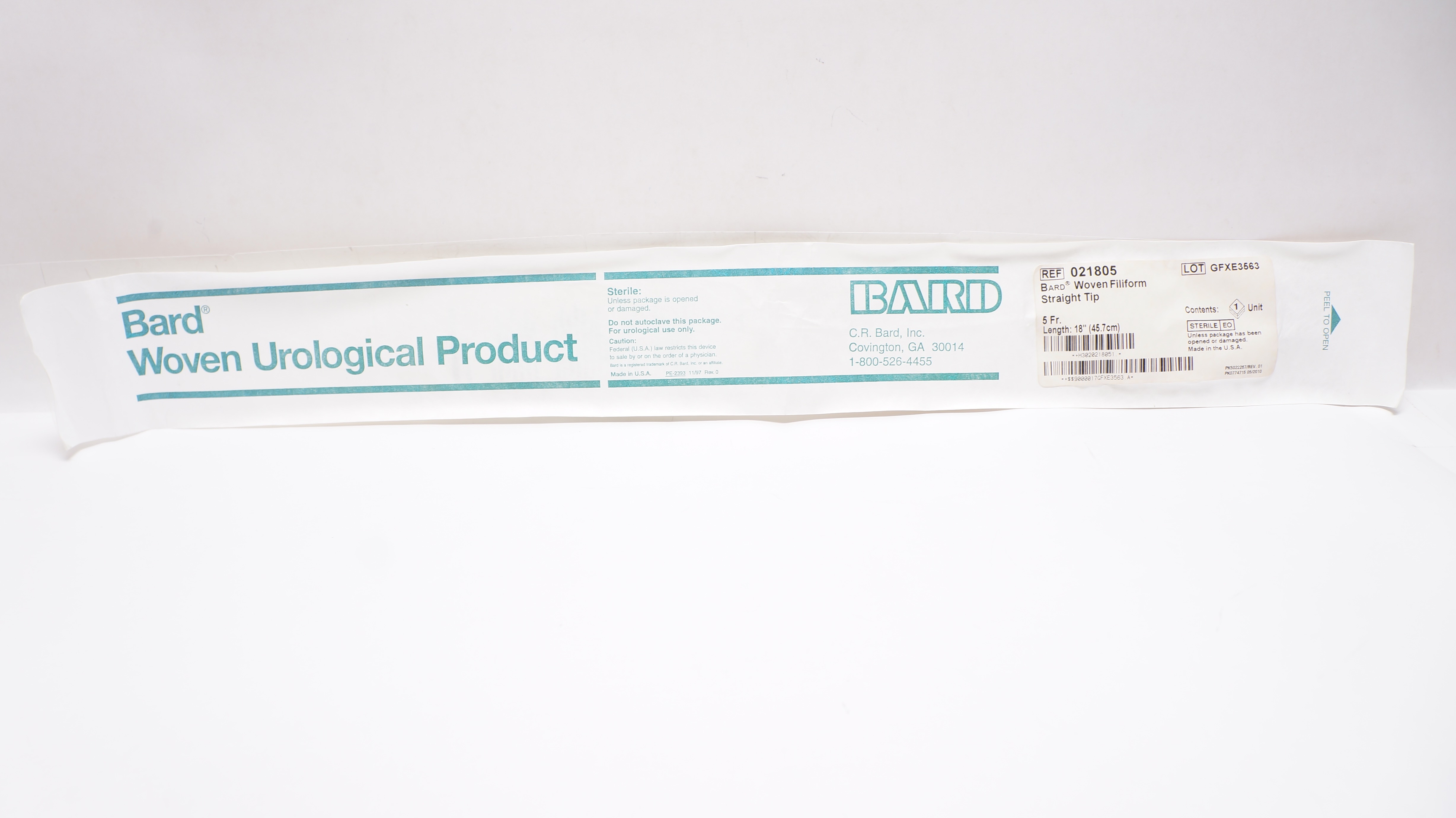 Bard 021805 Woven Filiform Straight Tip, 5Fr., Length 18inch