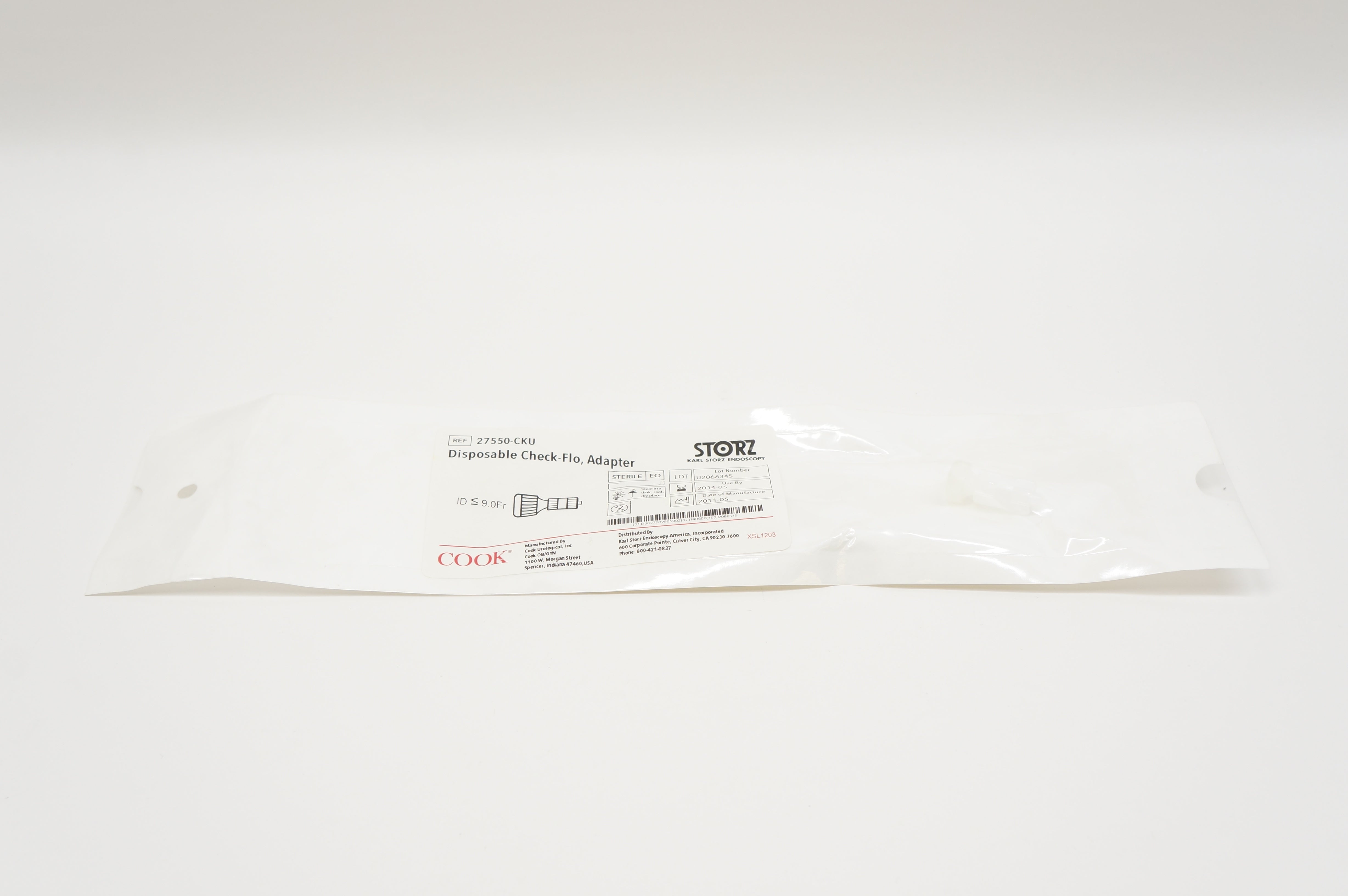 Cook Medical 27550-CKU Disposable Check-Flo, Adapter ID 9Fr. (x)