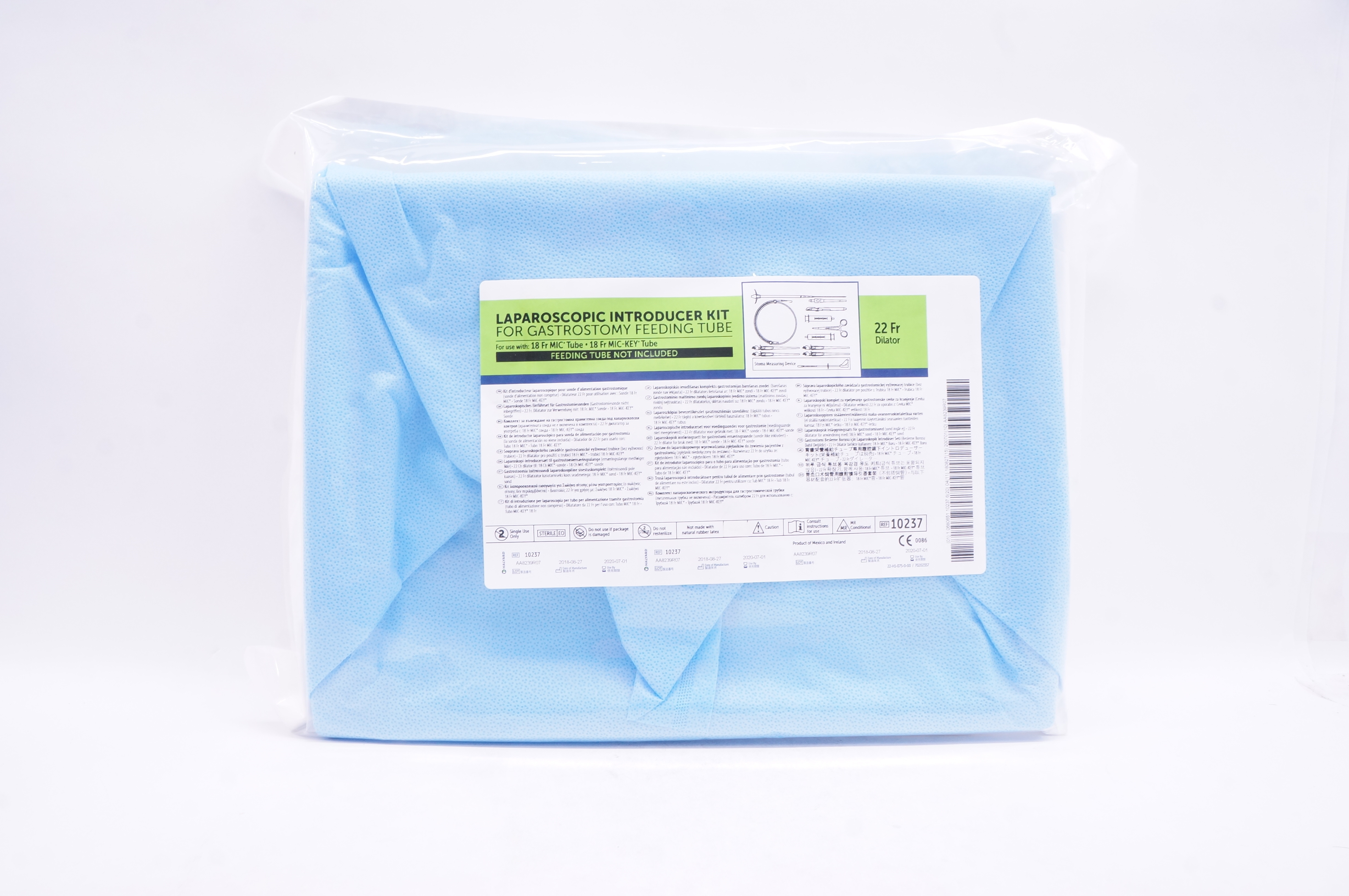 Halyard 10237 Laparoscopic Introducer Kit for Gastrostomy Feeding Tube 22F(x)