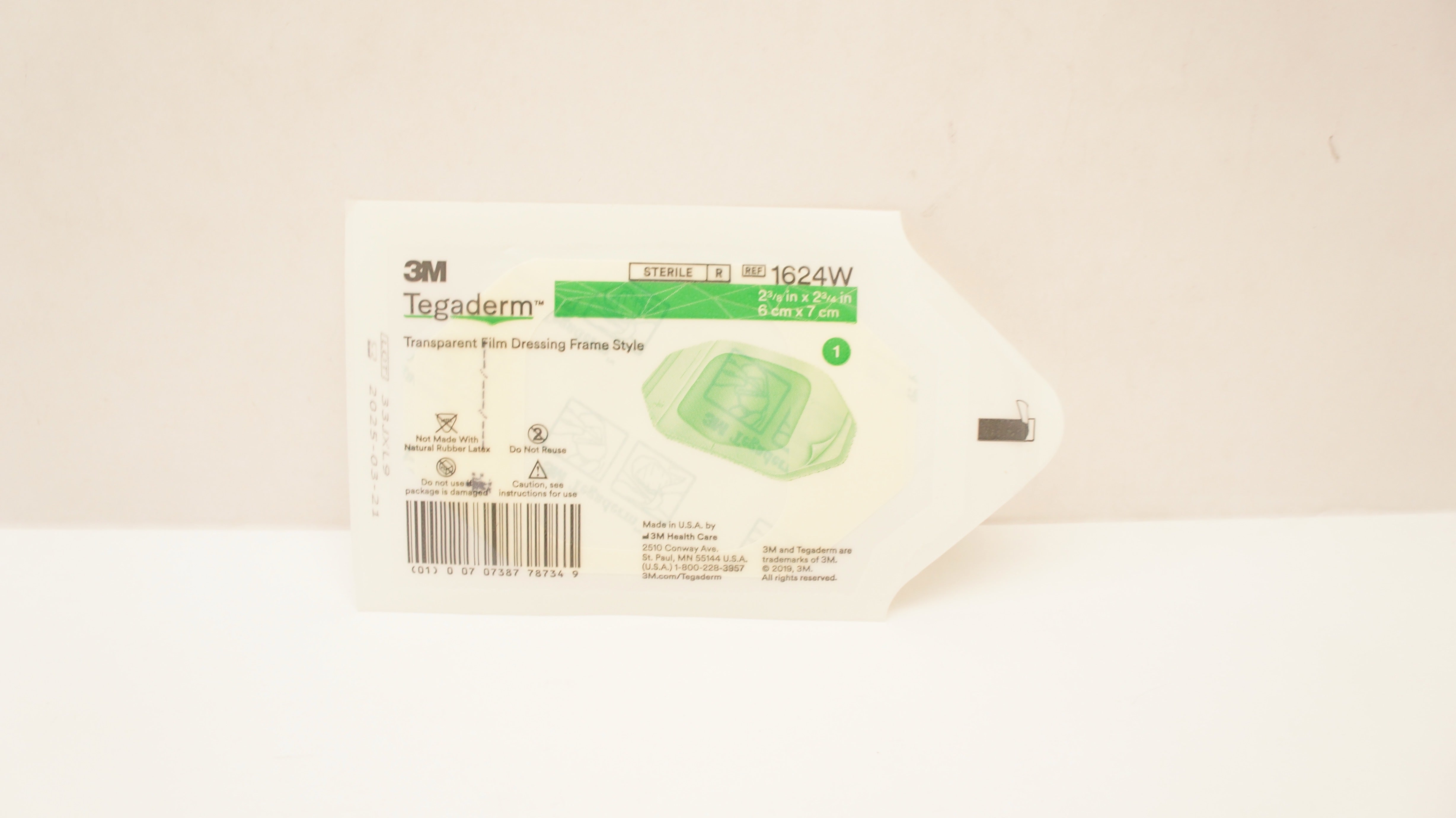 3M 1624W Tegaderm Transparent Film Dressing Frame Style 2-3/8 x 2-3/4inch
