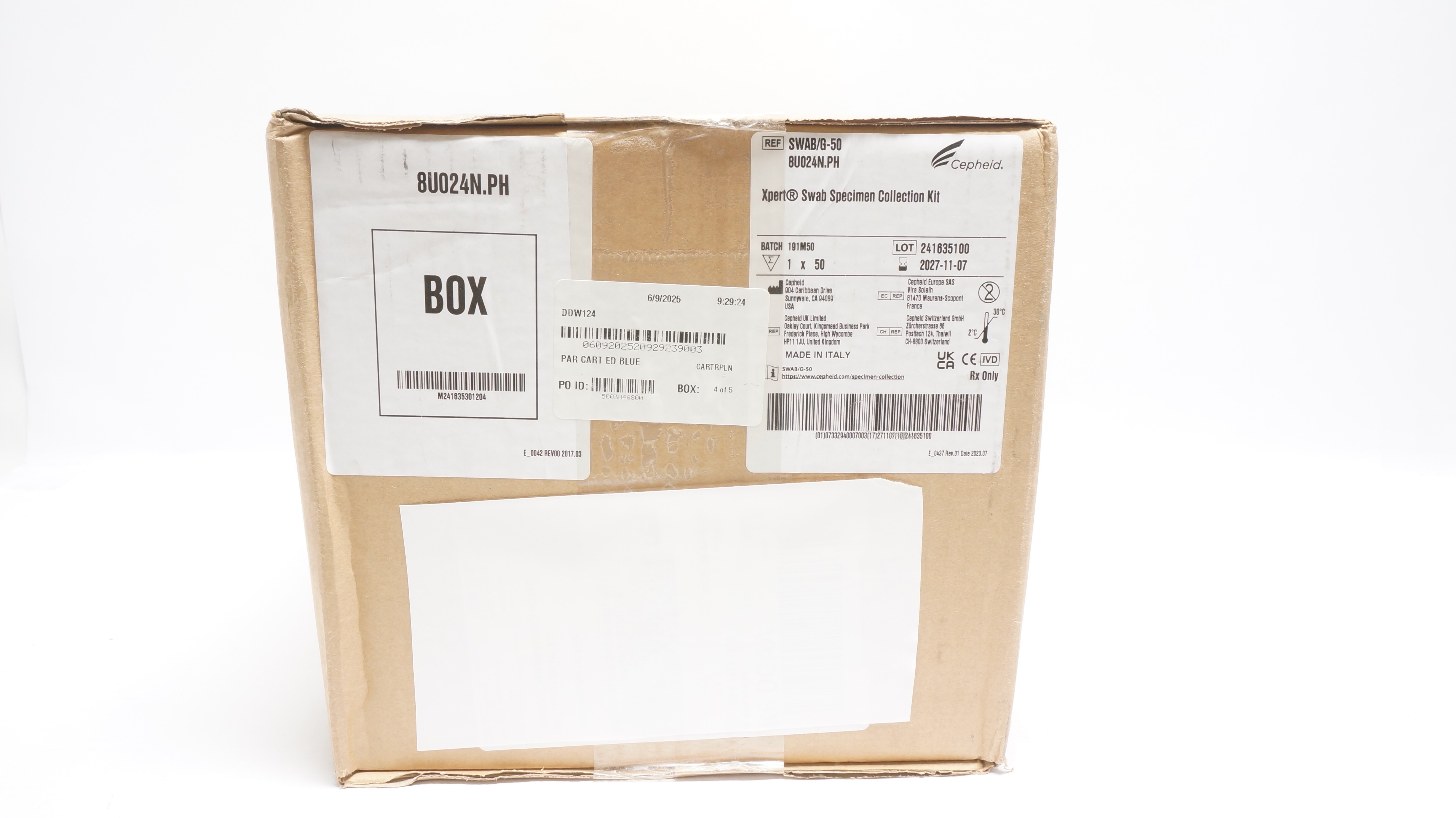 Cepheid SWAB/G-50 GeneXpert Swab Specimen Collection Kit - Case of 50