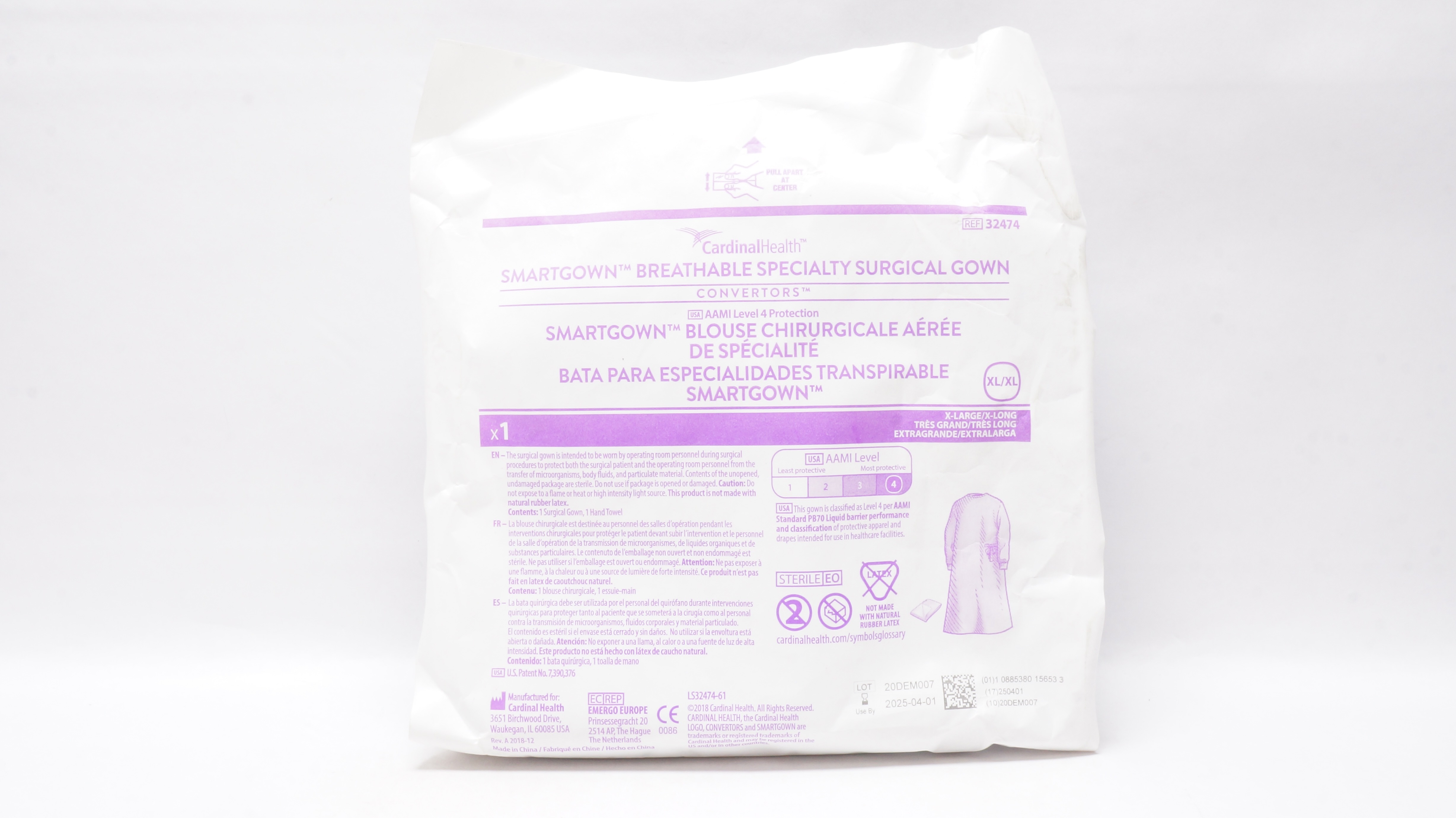 Cardinal Health 32474 Smartgown Breathable Specialty Surgical Gown XL