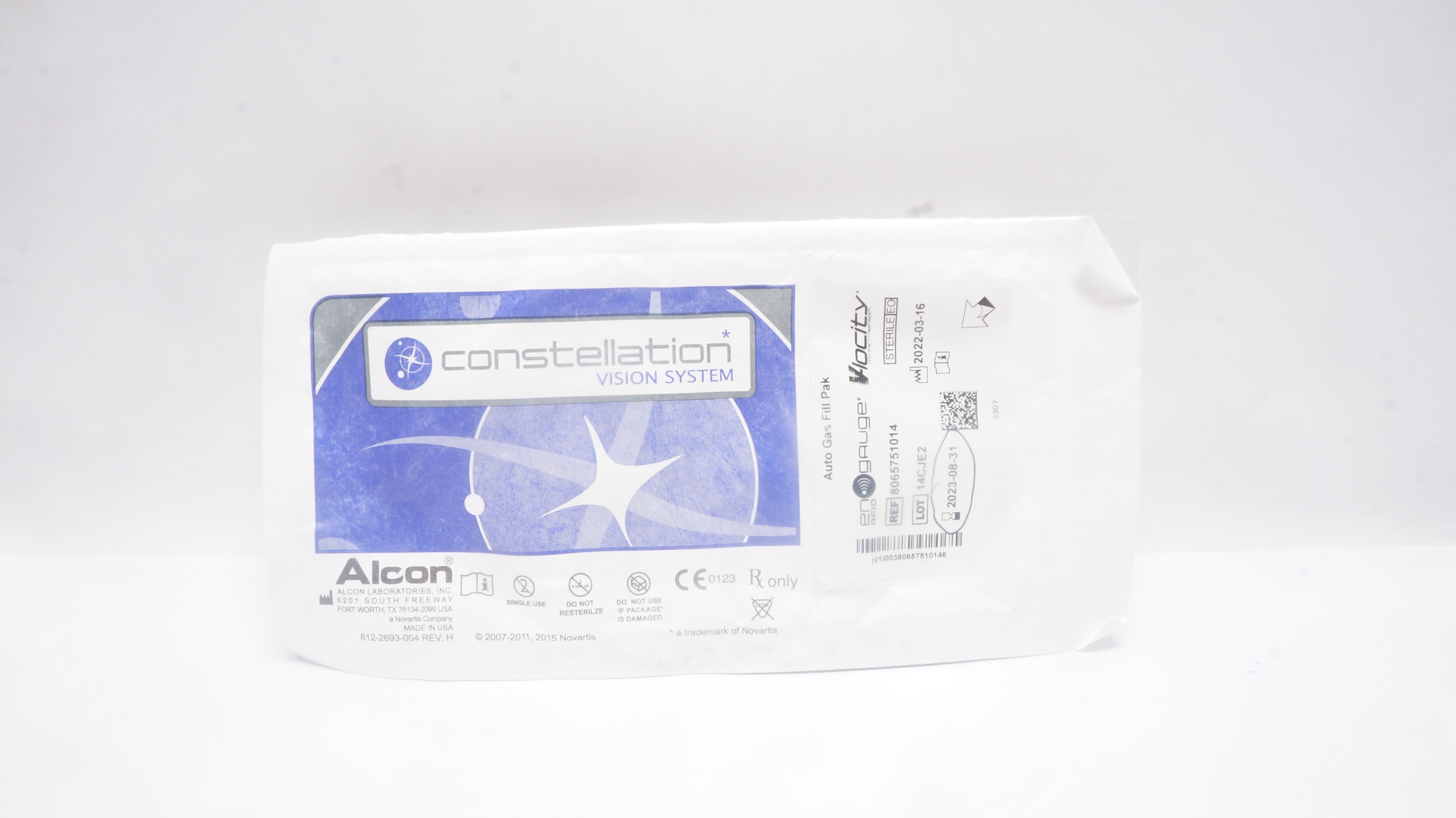 Alcon 8065751014 Constellation Vision System Auto Gas Fill Pak