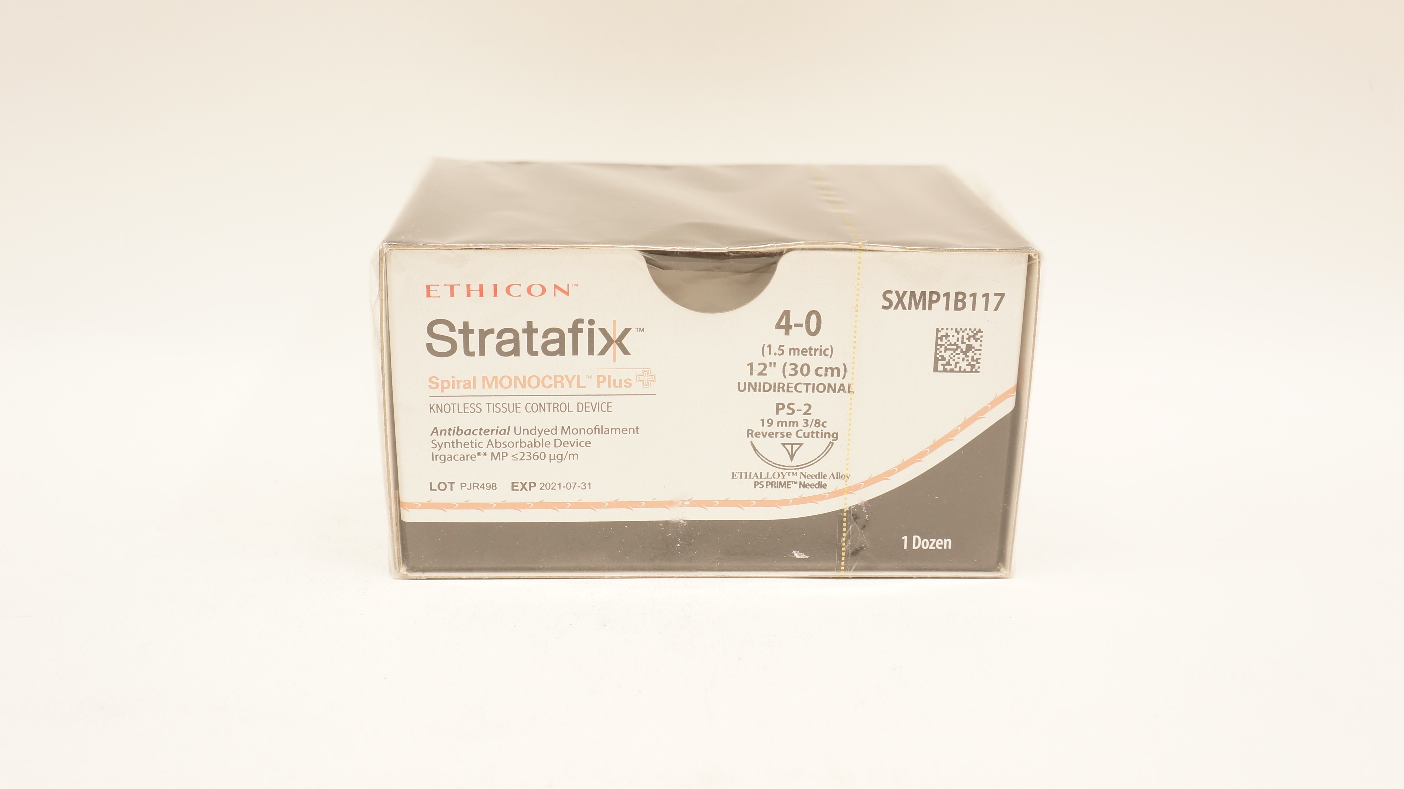 Ethicon SXMP1B117 4-0 Stratafix Synthetic Stre PS-2 19mm 3/8c 12inch - Box of 12