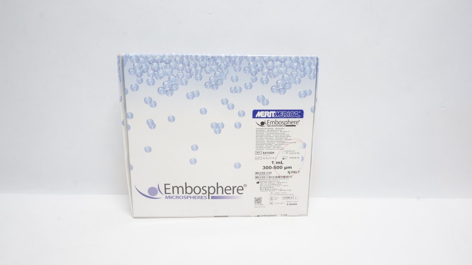 Merit Medical S410GH Embosphere Microspheres 300-500 µm 1mL