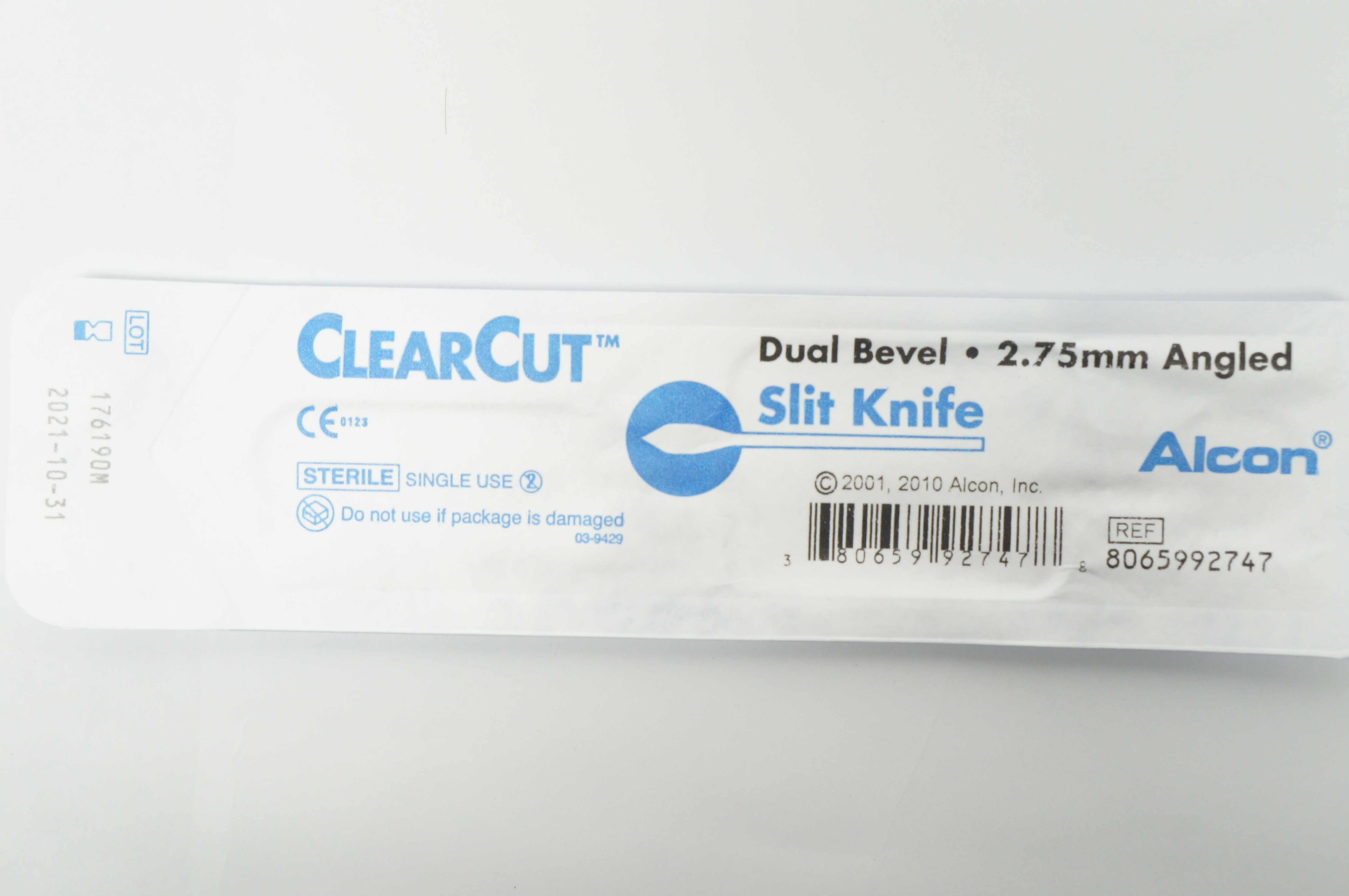Alcon 8065992747 ClearCut Slit Knife Dual Bevel 2.75 mm Angled