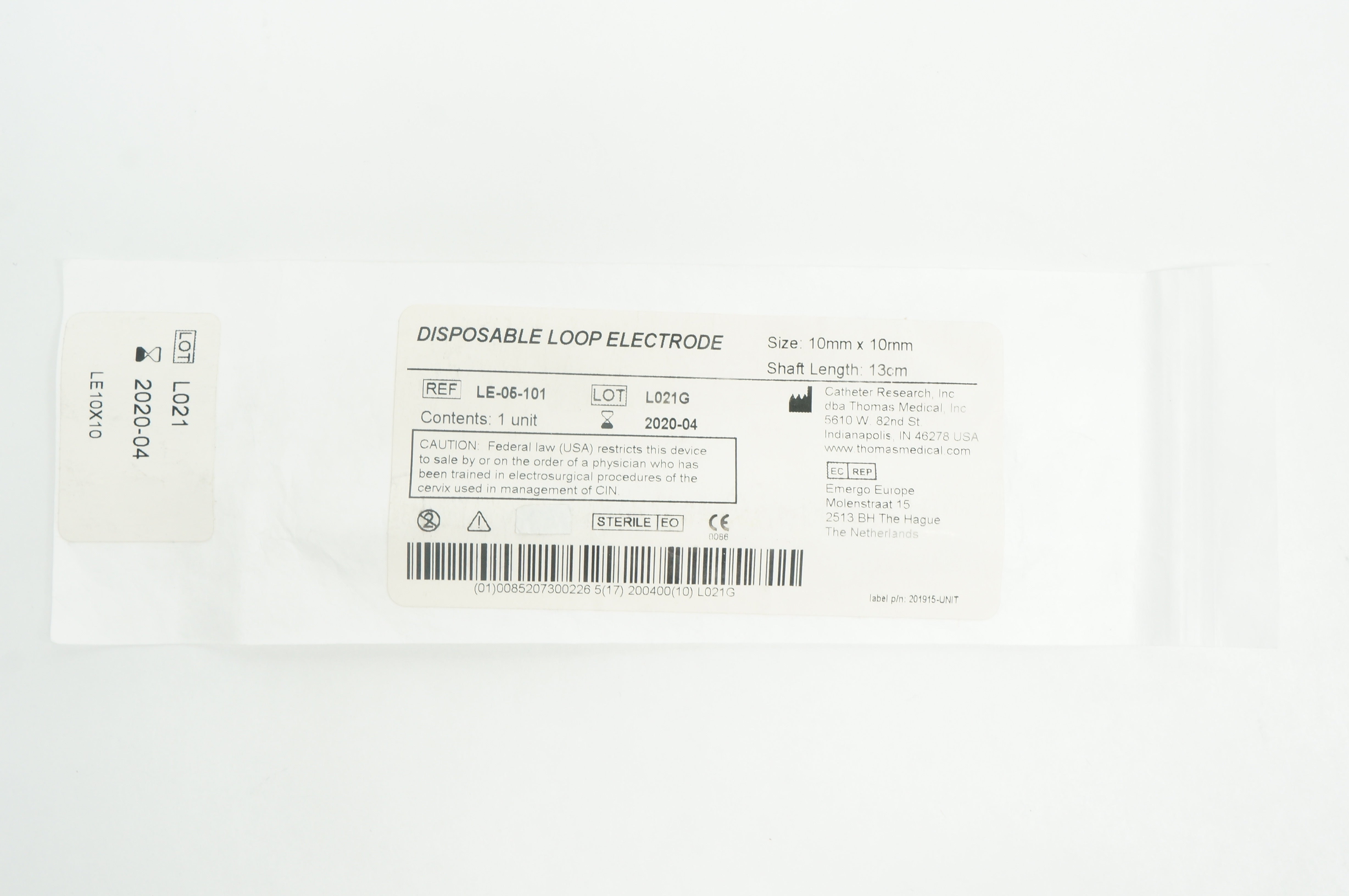 Thomas Medical LE-06-101 Disposable Loop Electrode 10mm x 10mm (x)