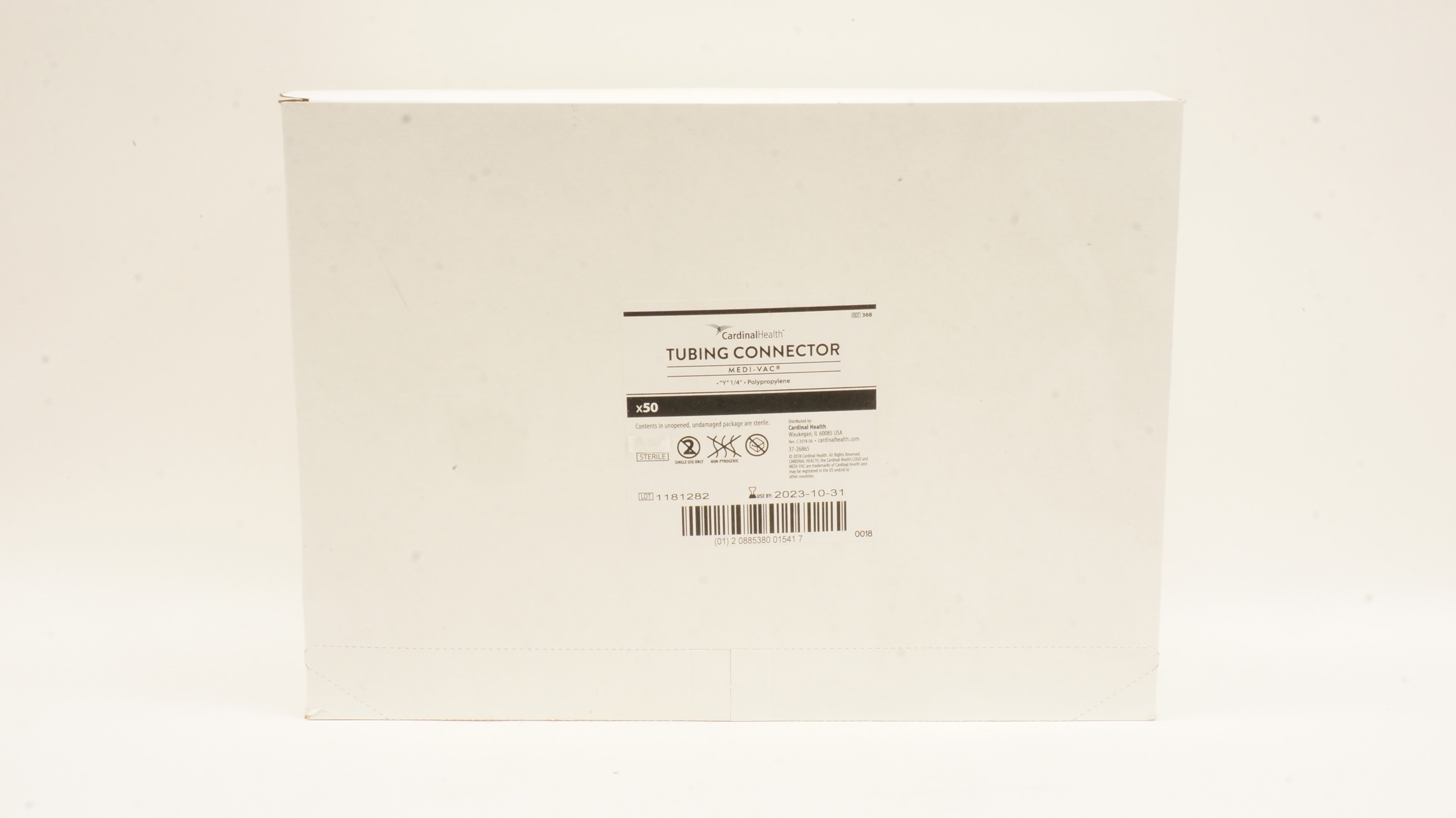 Cardinal Health 368 Tubing Connector Medi-Vac "Y" 1/4inch - Box of 47