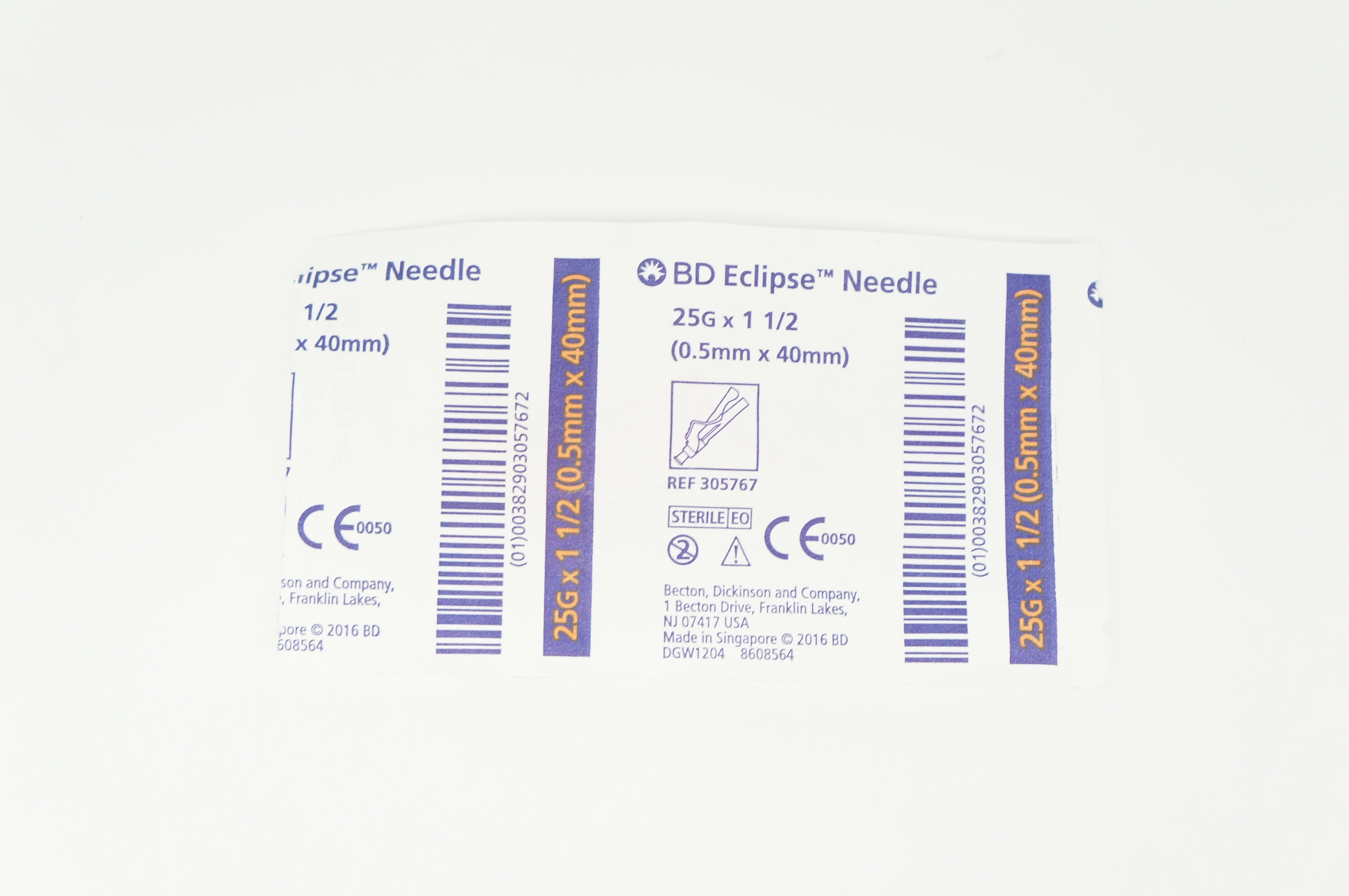 BD 305767 Eclipse Ndle. 25G x 1 1/2inch