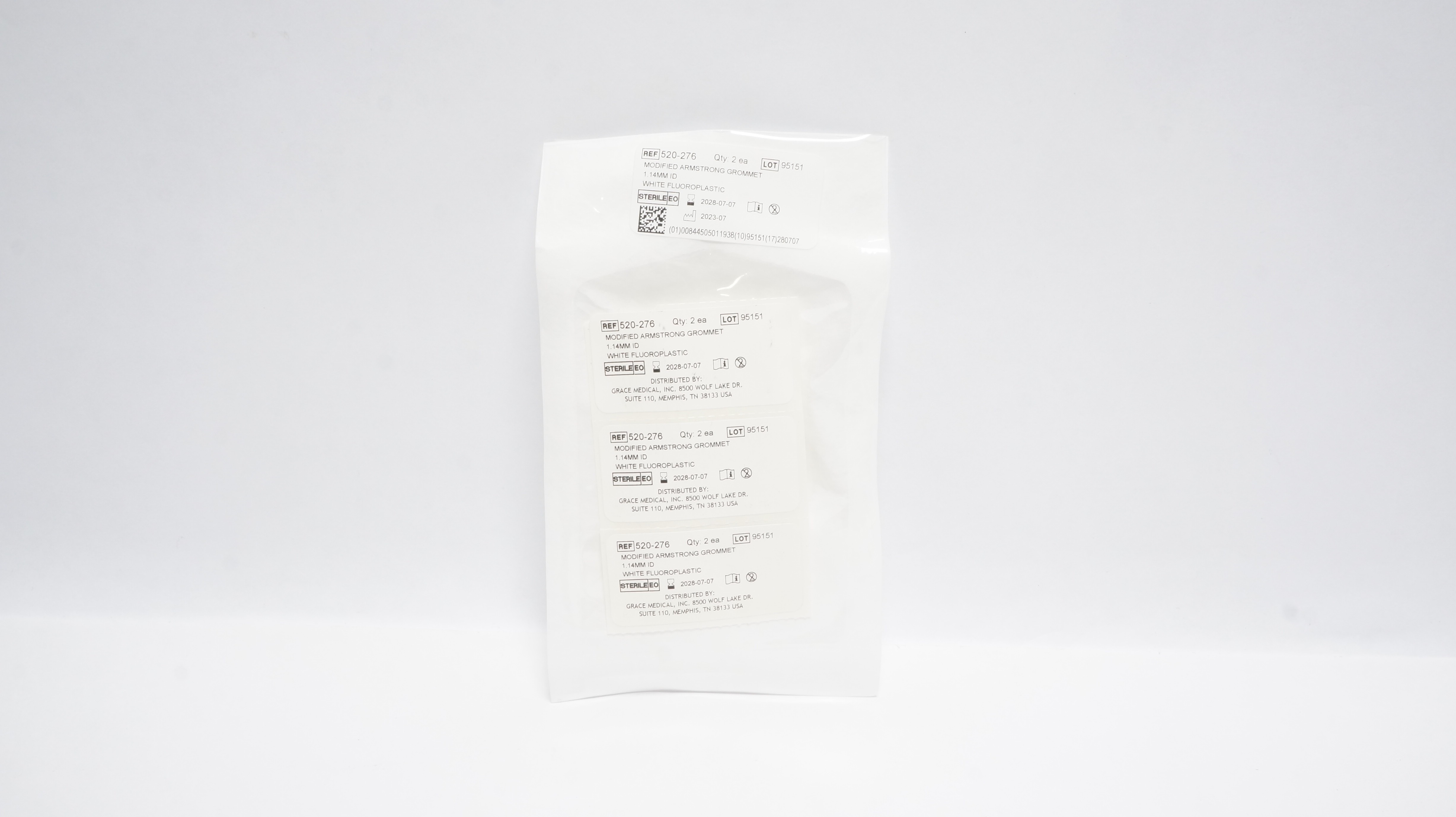 Grace Medical 520-276 Modified Armstrong Grommet 1.14mm ID W/White Fluoroplastic