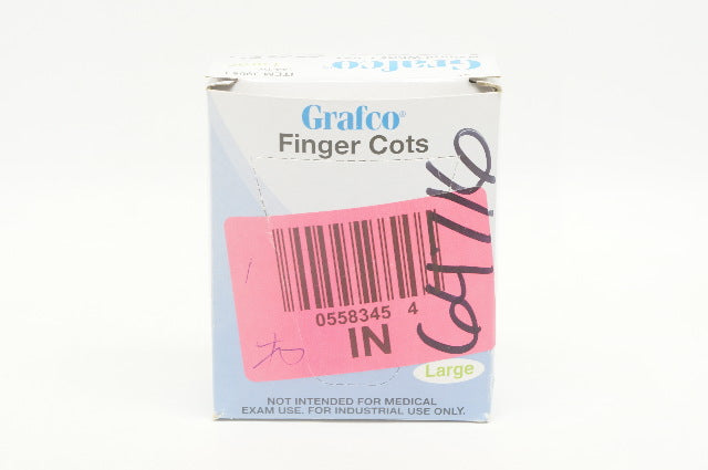 Grafco 3908L GF Finger Cots, Natural White Latex, Large -Box of 144