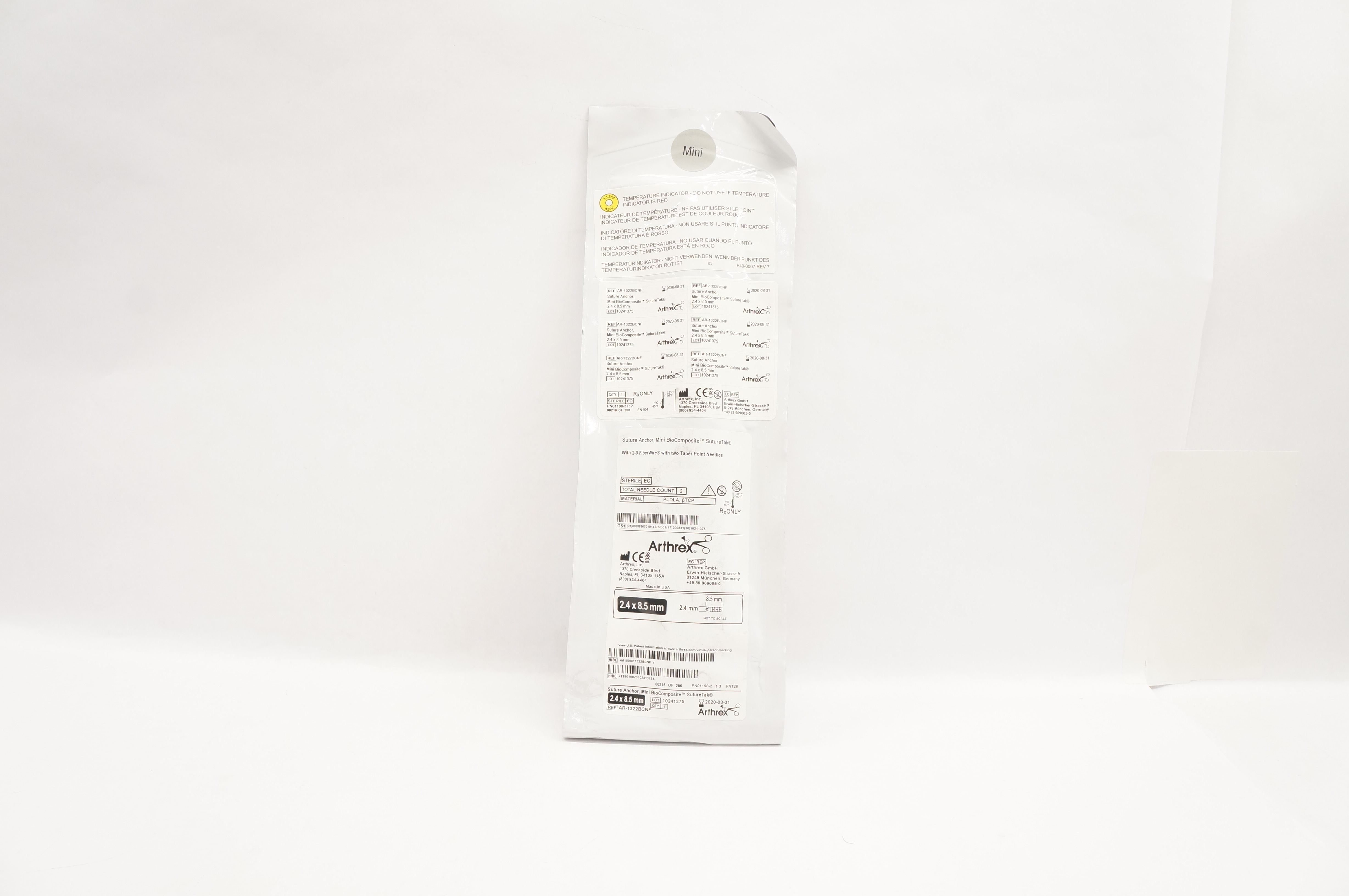 Arthrex AR-1322BCNF Stre. Anchor Mini BioComposite SutureTak 2.4 x 8.5mm (x)