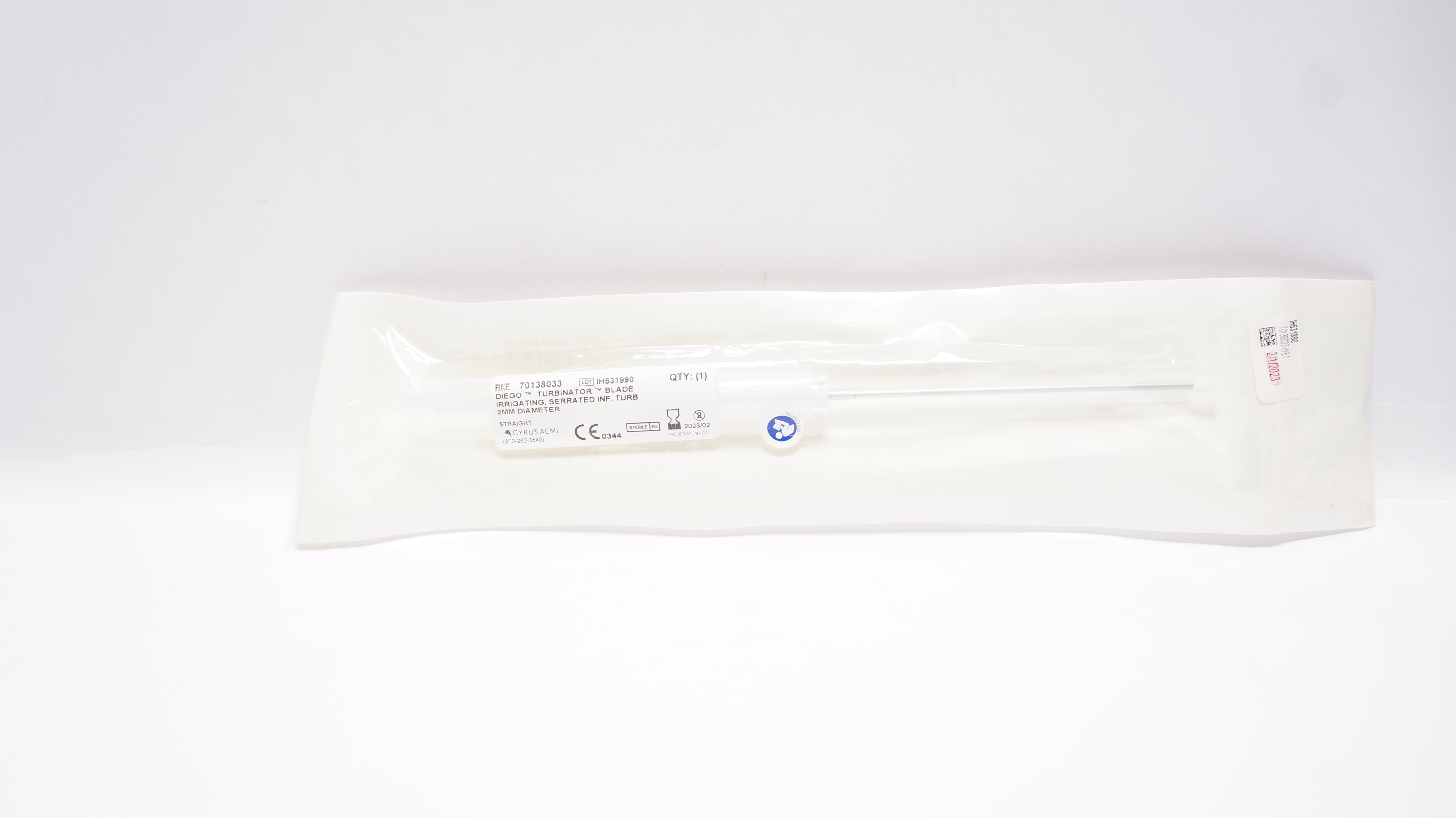 GYRUS ACMI 70138033 Diego Turbinator Blade Irrigating Serrated Inf. Turb 2mm (x)