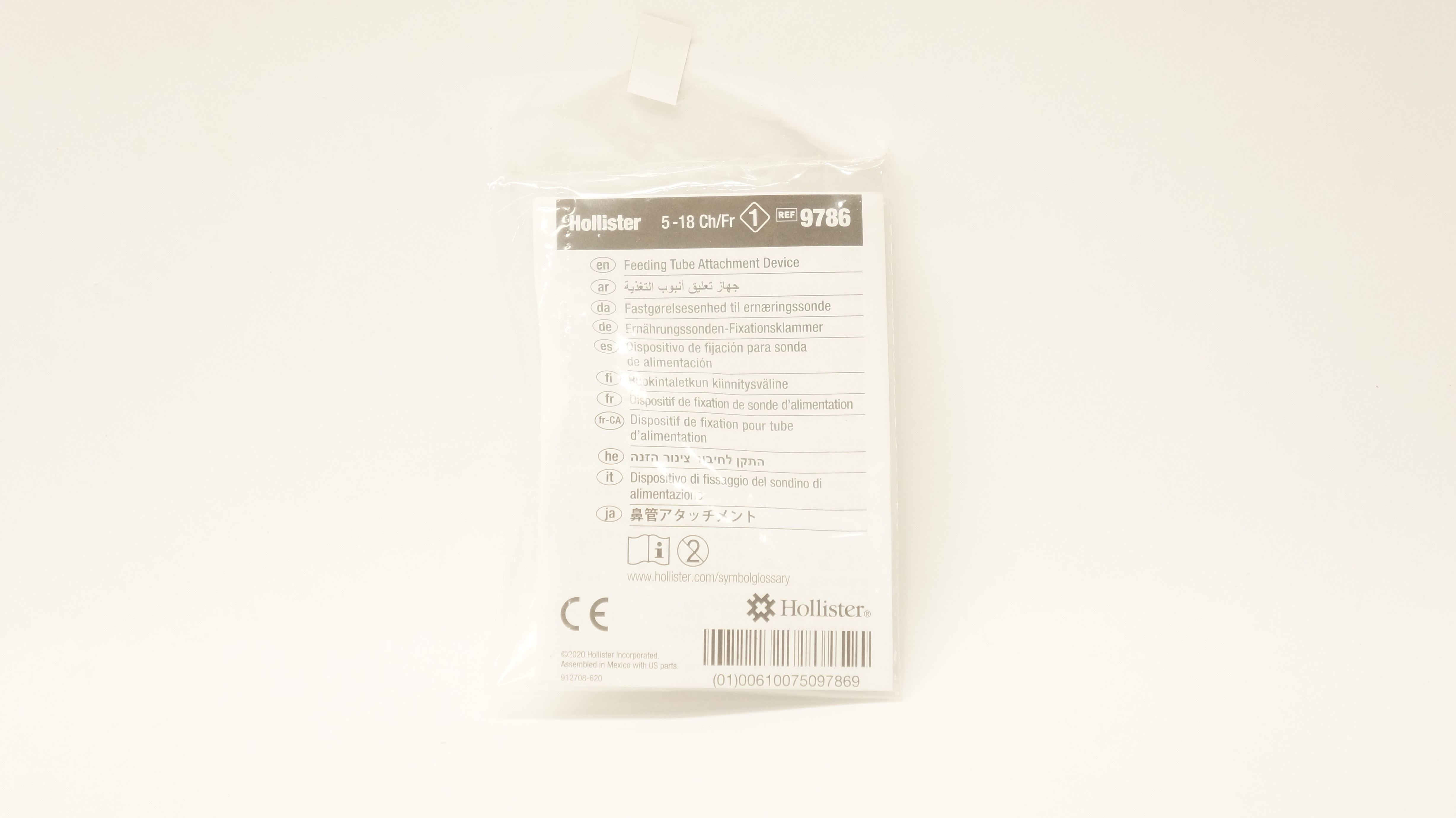 Hollister 9786 Feeding Tube Attachment Device 5-18Ch/Fr