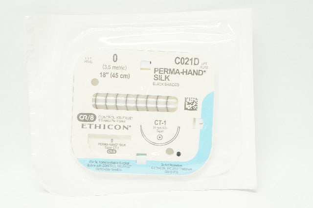 Ethicon C021D 0 PERMA-HAND SILK CT-1 36mm 1/2c Taper, 18inch (x)