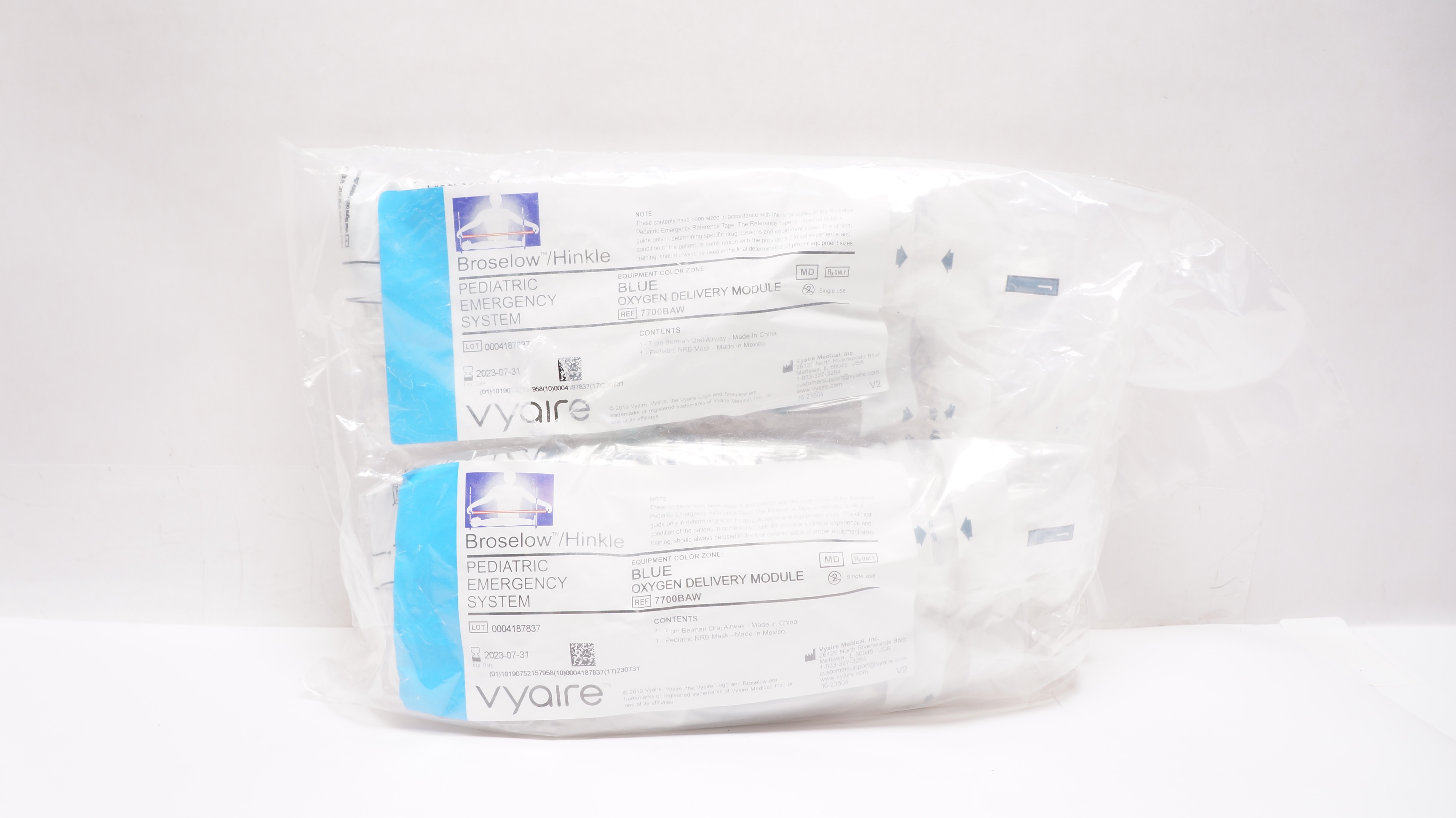 Vyaire 7700BAW Broselow/Hinkle Pediatric Oxygen Delivery Module (x) - Pack of 2