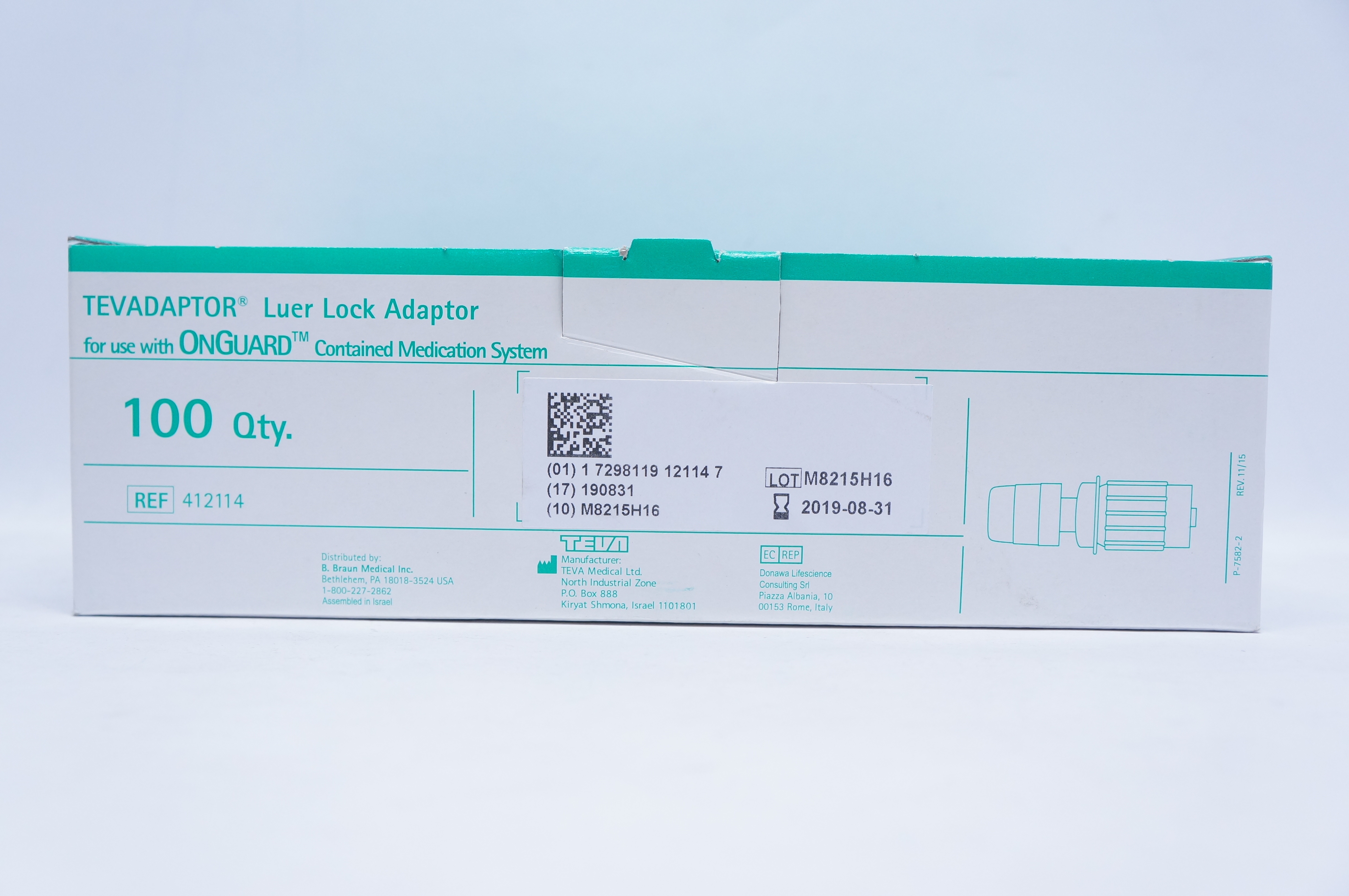 TEVA 412114 TEVADAPTOR Luer Lock Adaptor (x) - Box of 100