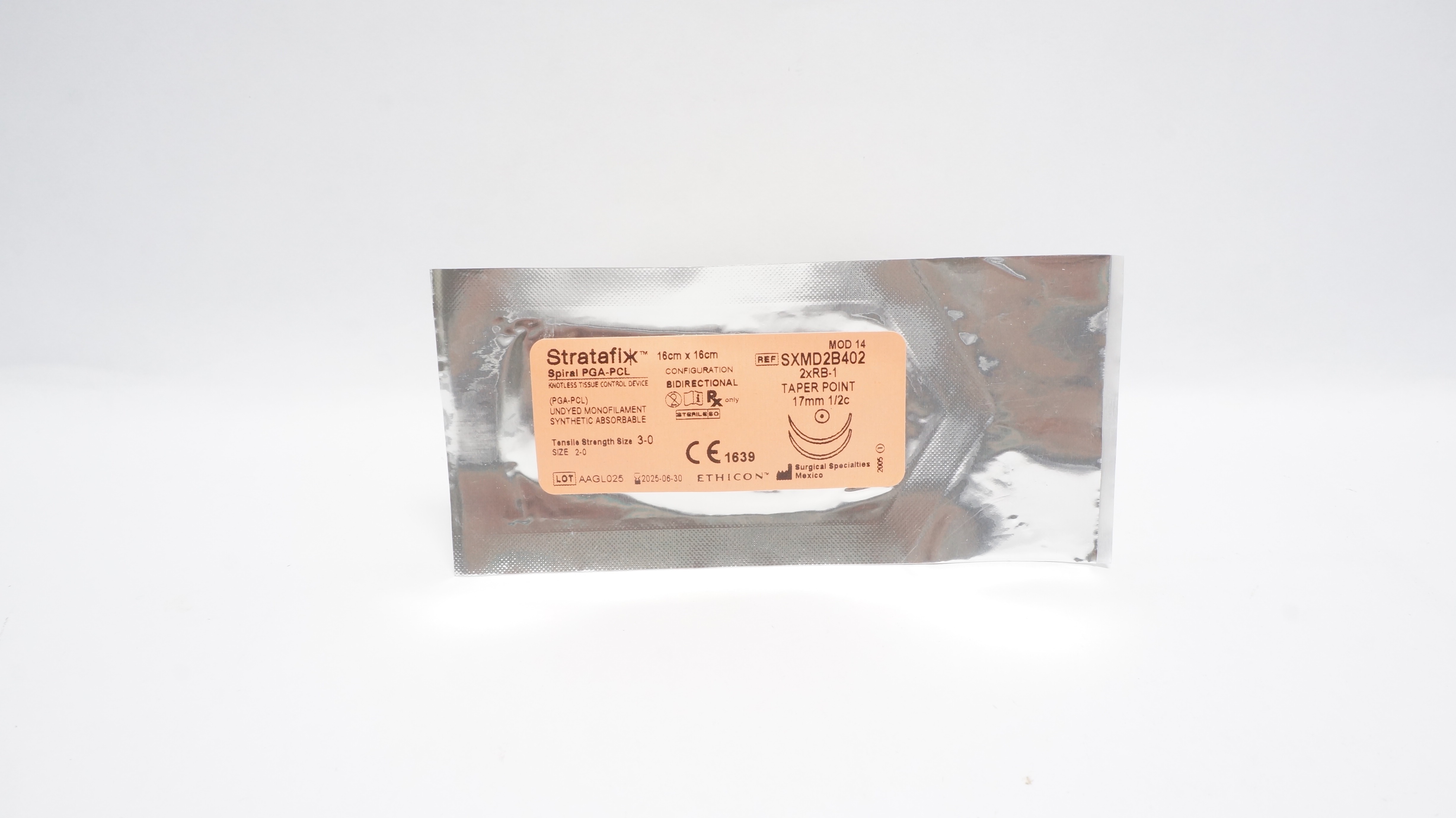 Angiotech SXMD2B402 2-0 Tissue Control Device 2xRB-1 Taper Point 17mm 1/2c (x)