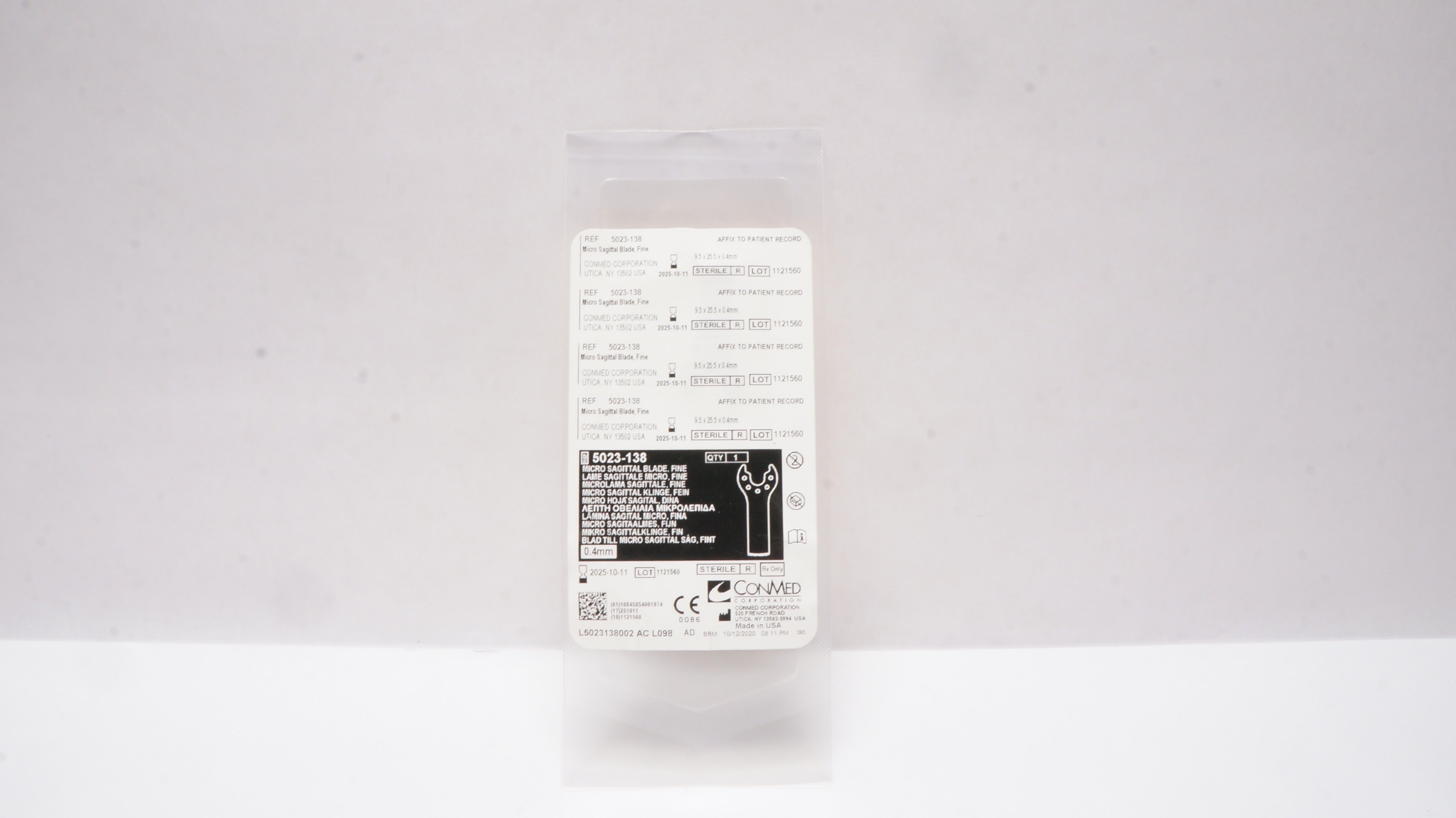 ConMed 5023-138 Micro Sagittal Blade Fine 9.5 x 25.5 x 0.4mm