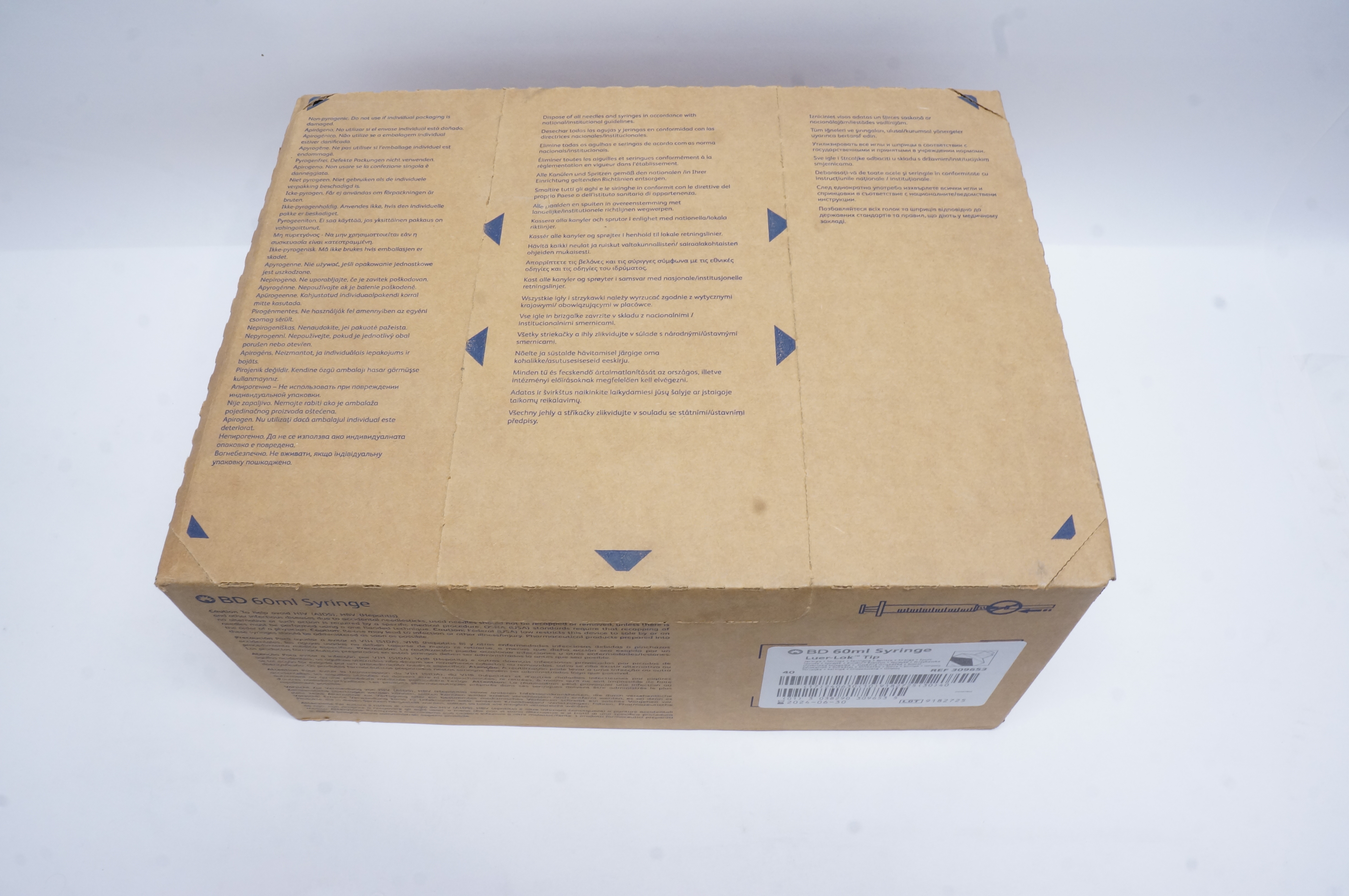 BD 309653 Luer-Lok Tip Syringe 60mL - Box of 40