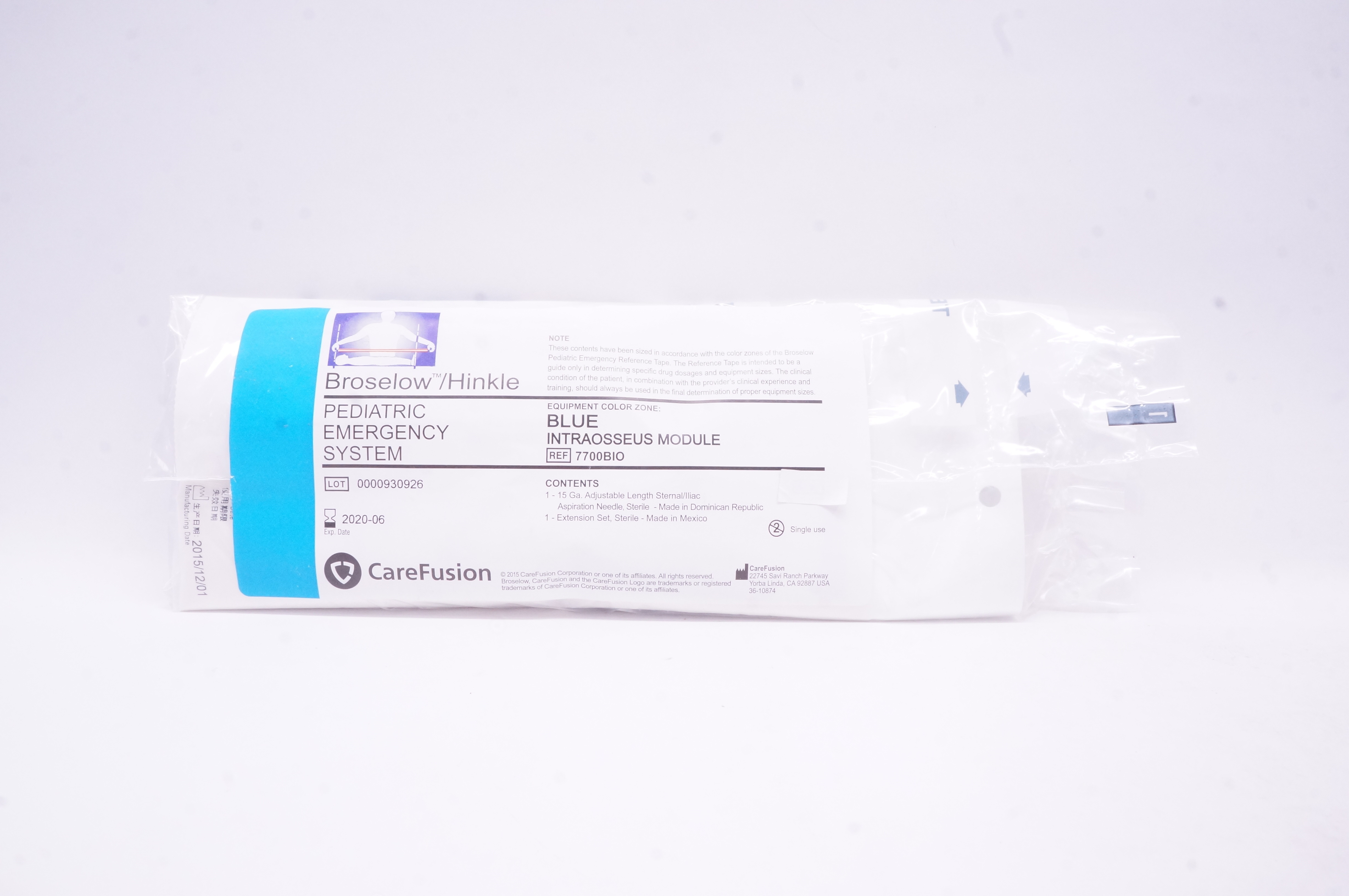 CareFusion 7700BIO Pediatric Emergency System Blue Intraosseus Module (x)