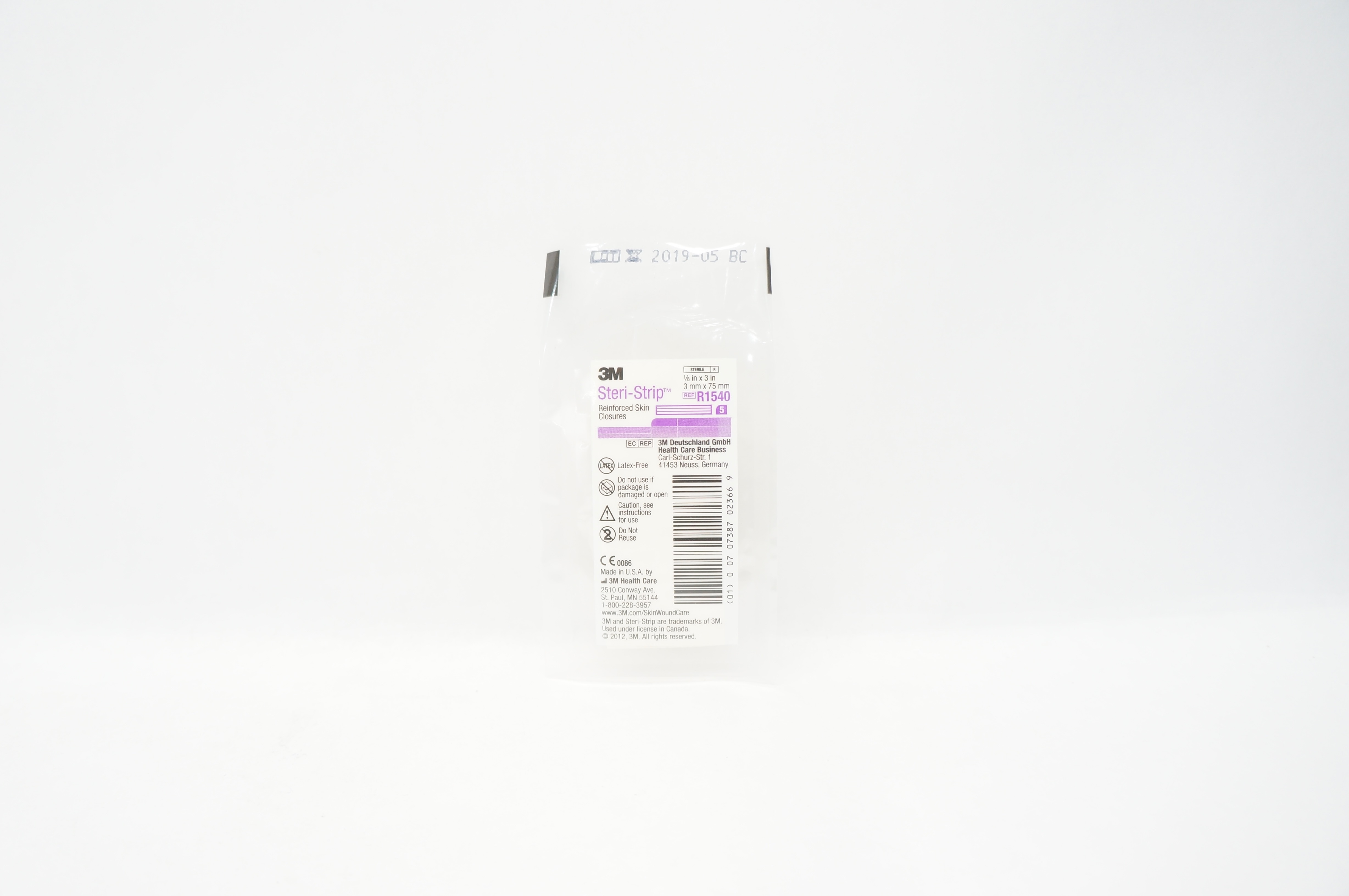 3M R1540 Steri-Strip Reinforced Skin Closures 1/8inch x 3inch (x) - Packet of 5