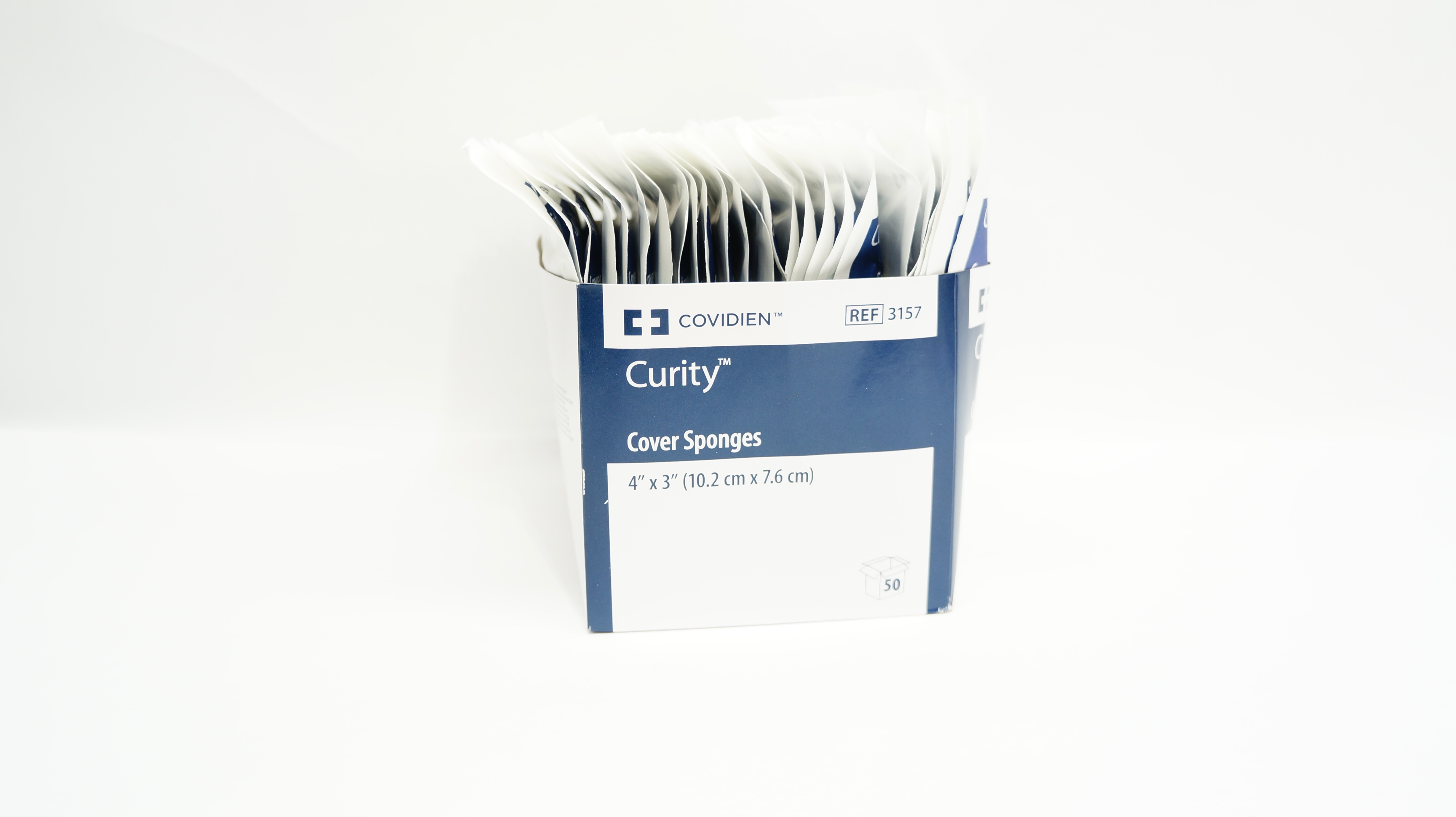 Covidien 3157 Curity Cover Sponges 4inch x 3inch - Box of 50